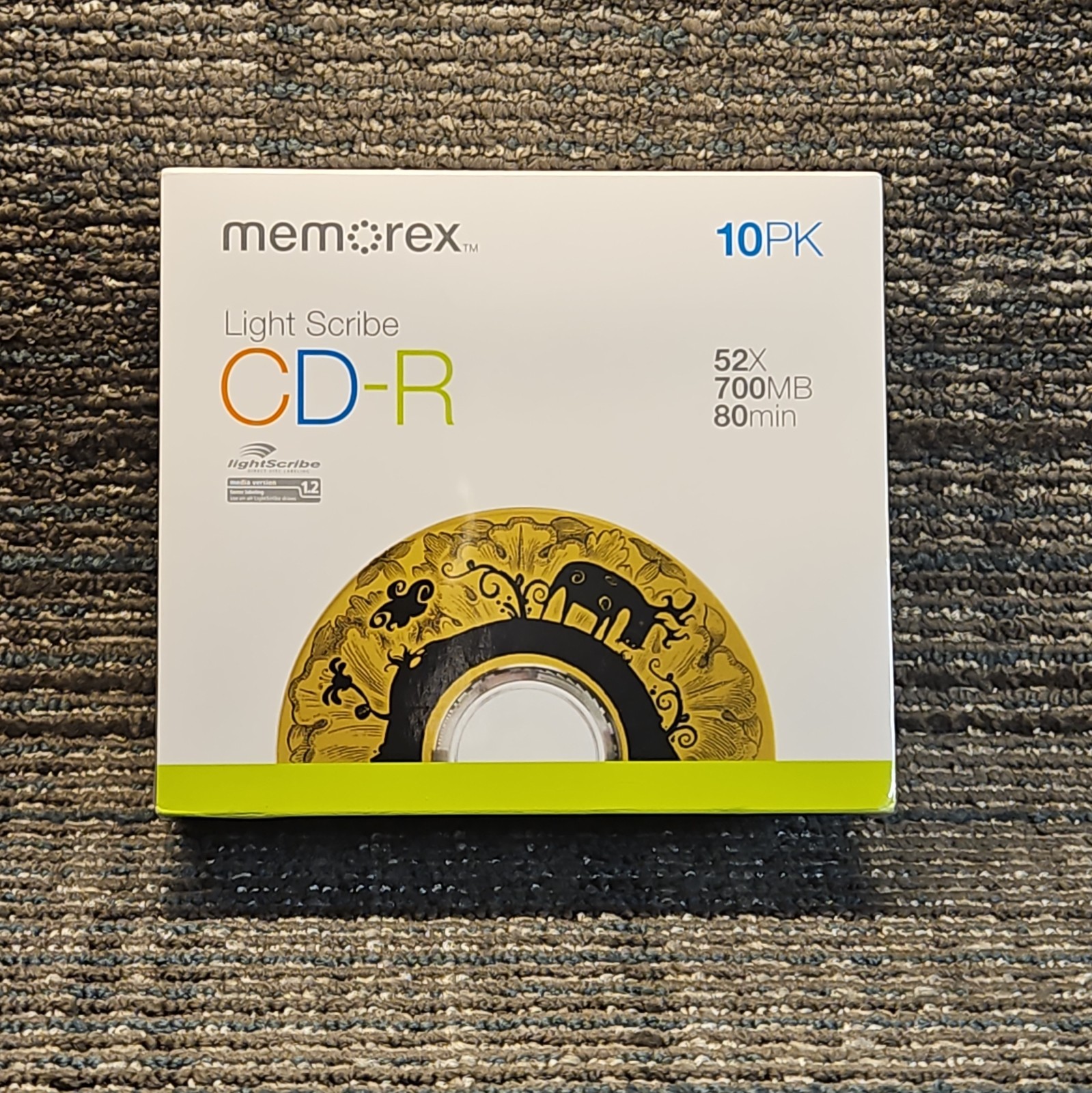 Memorex 10 Pack Light Scribe CD-R 52x 700mb 80 Min Sealed 
