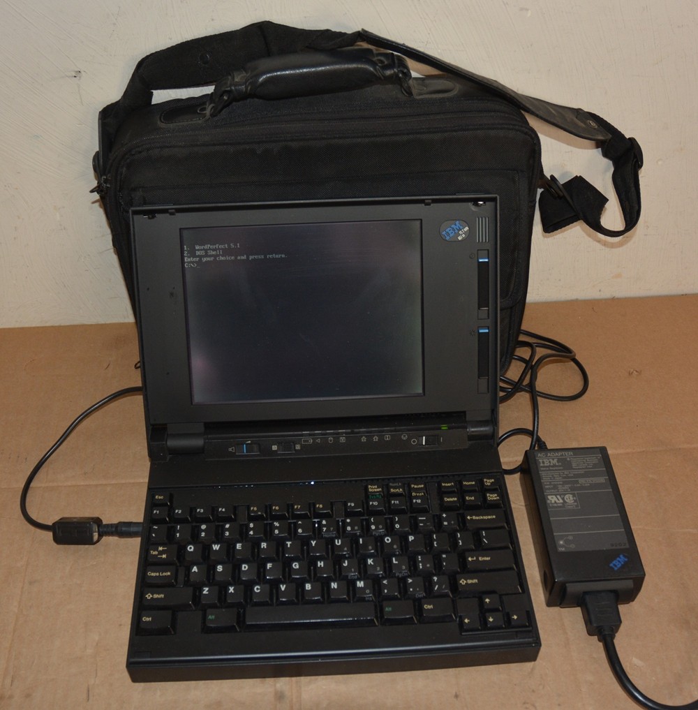 IBM PS/2 Note N51 SX 386 Laptop Working w/ Fitted Case Vintage DOS