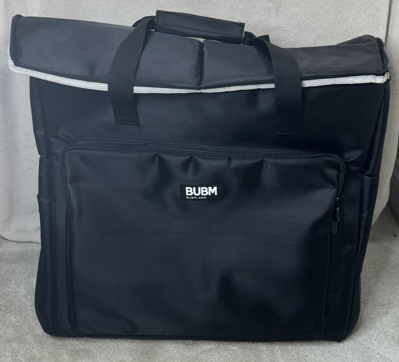 BUBM Desktop Computer Carrying Case, Padded Nylon Carry Tote Bag with Wheels