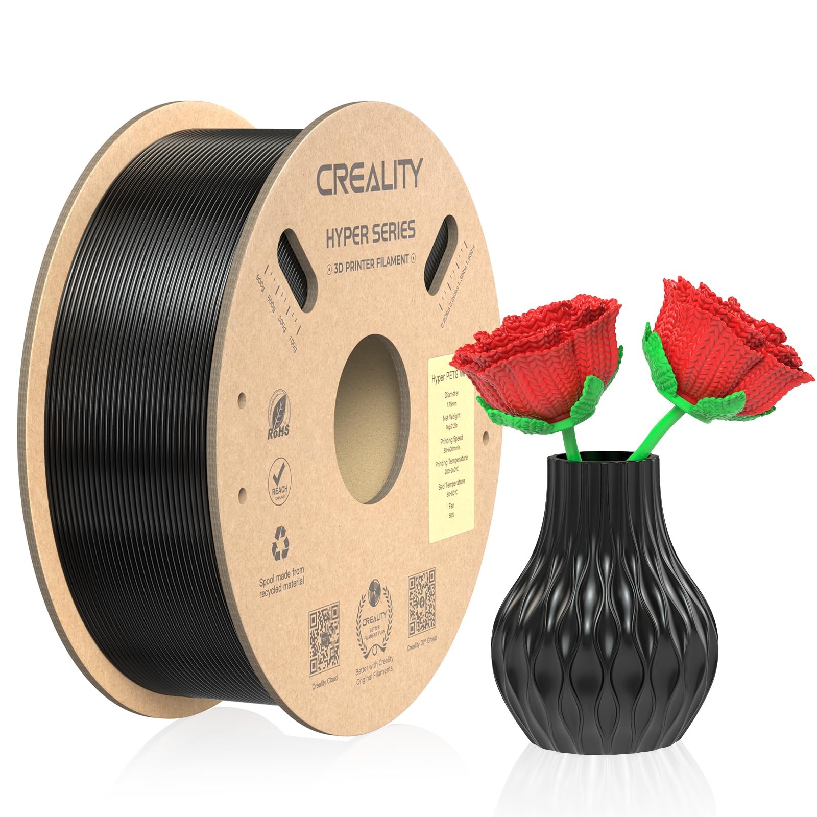 PETG Filament 1.75mm, Hyper PETG Filament High Speed 30-600mm/s High