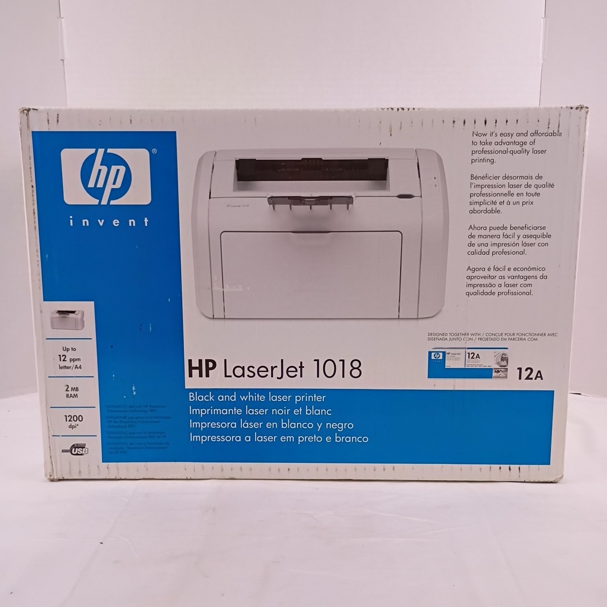 HP LaserJet 1018 Standard Black and White Laser Printer New in Box