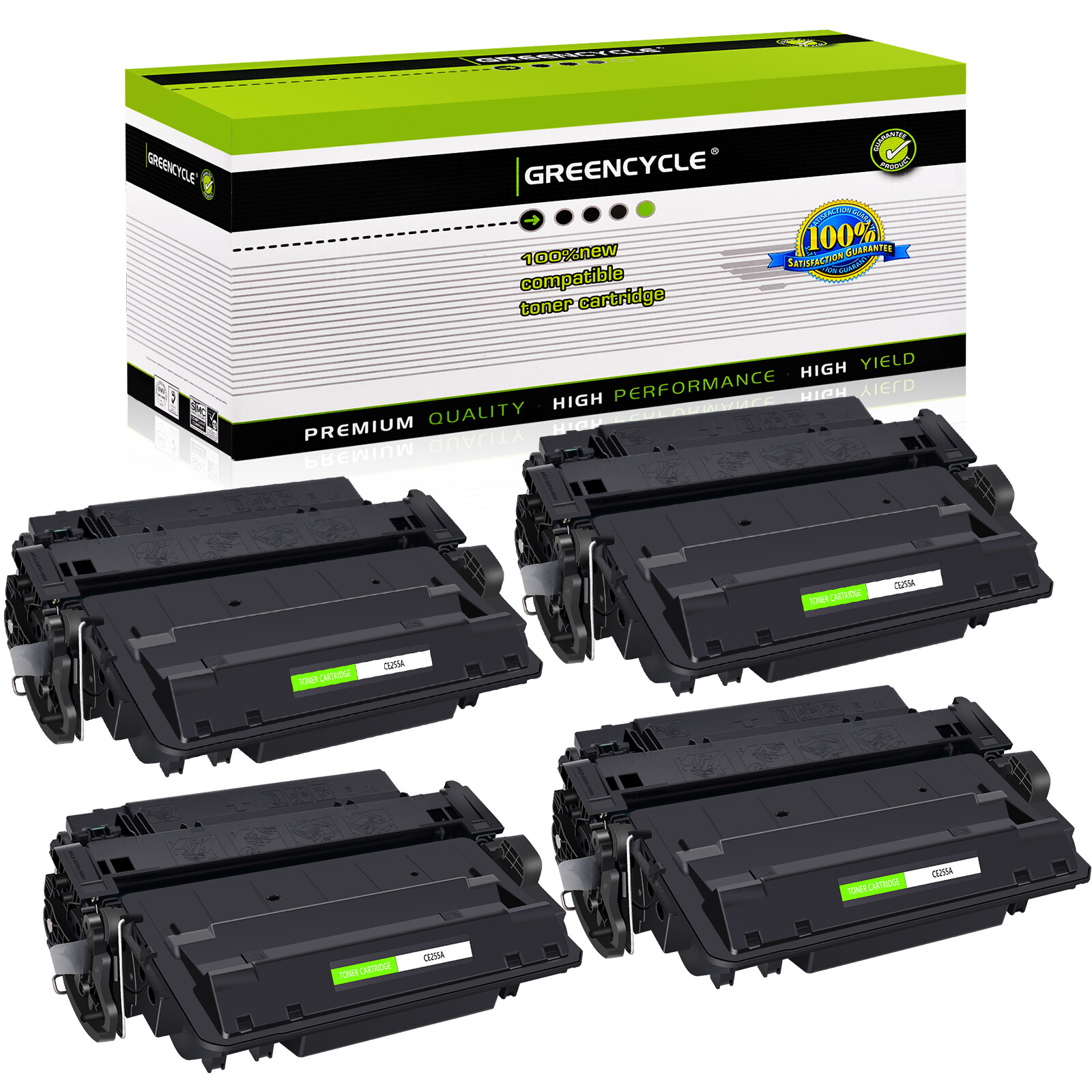4 Pack CE255A 55A Toner Cartridge for HP LaserJet Pro P3011 P3015X MFP M525C