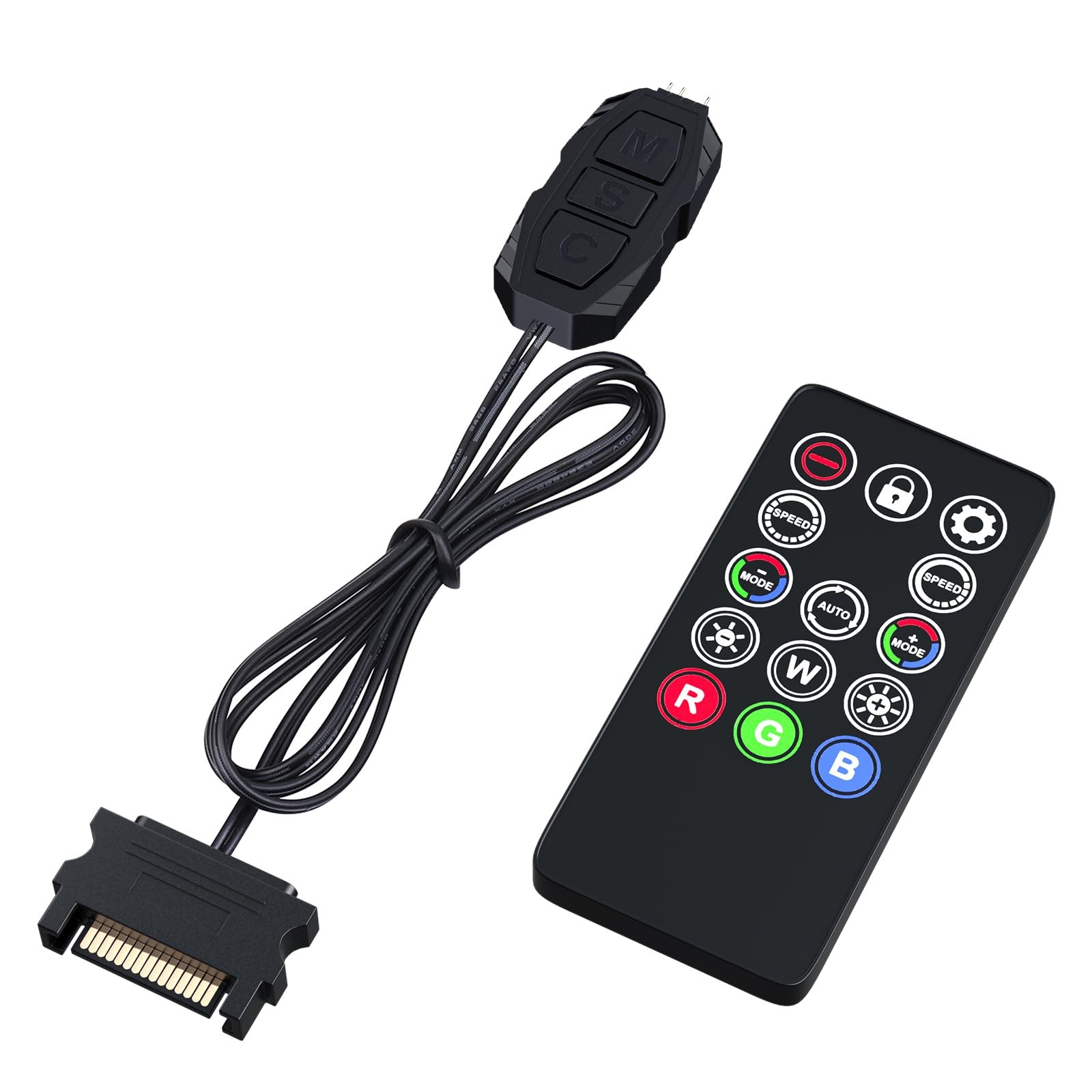 PC ARGB Controller Kit with RF Remote for Computer Case Fans