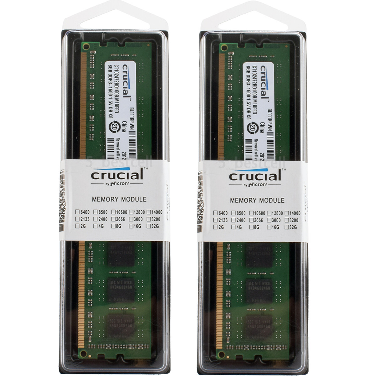 Crucial DDR3 1600MHz 16GB (8GBx2) PC3-12800 Desktop Memory RAM DIMM 240PIN