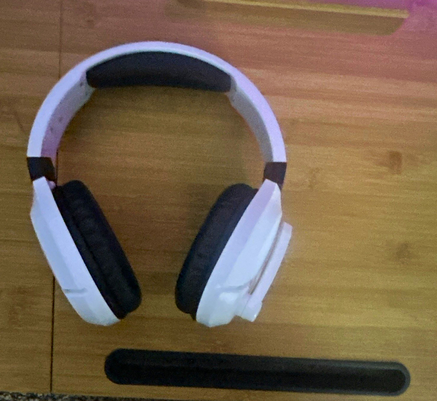 Wireless Bluetooth Over-Ear Headphones w/ Built-In Mic, Adjustable Headband, W/B