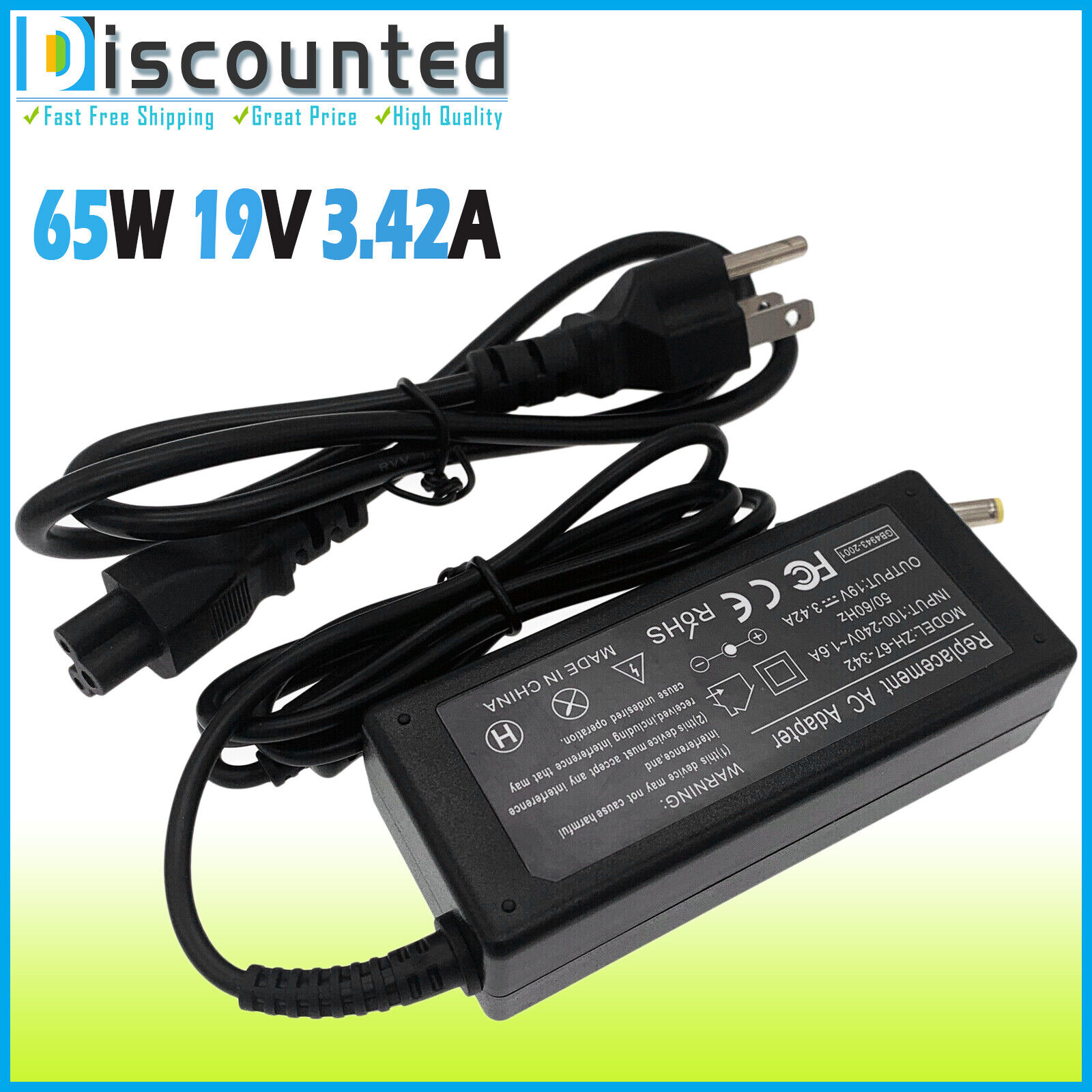 AC Adapter Battery Charger for Acer LITEON PA-1650-86 Power Supply Cord