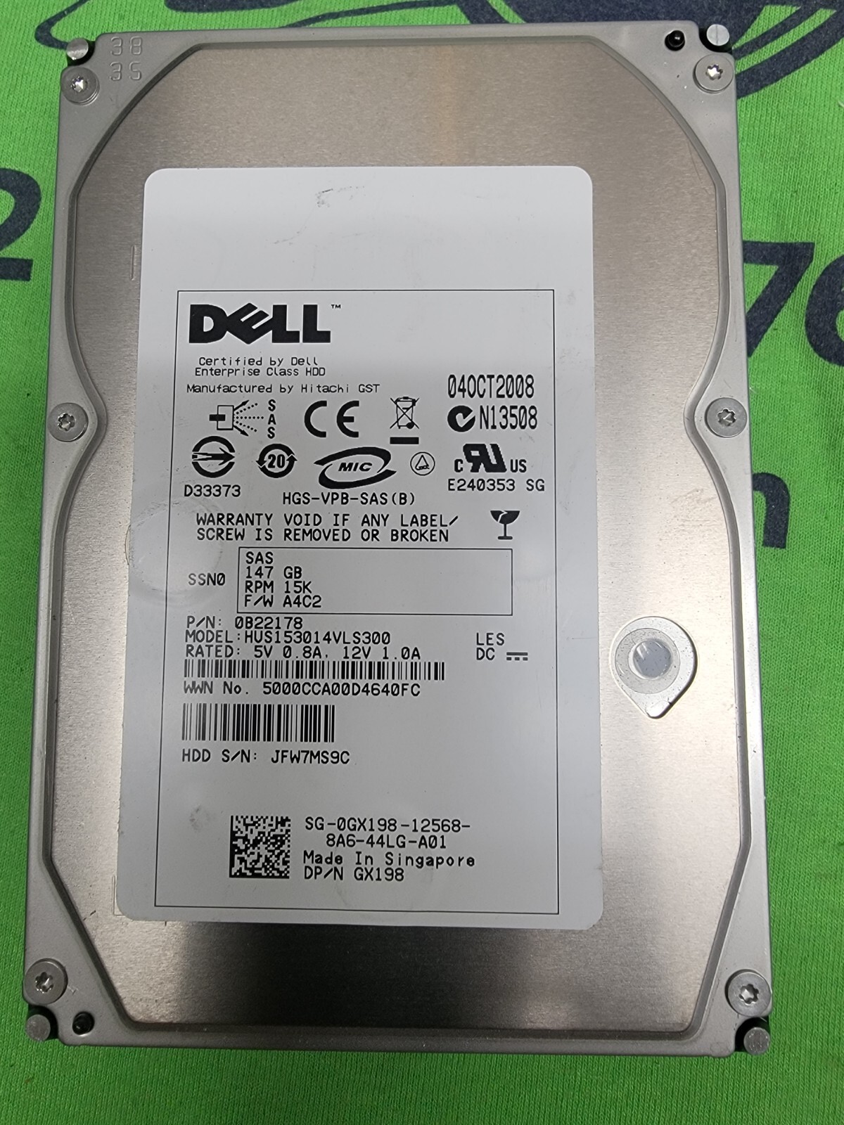 Dell GX198 Hitachi Ultrastar 15K300 147GB 15000RPM SAS-1 16MB 3.5" HDD