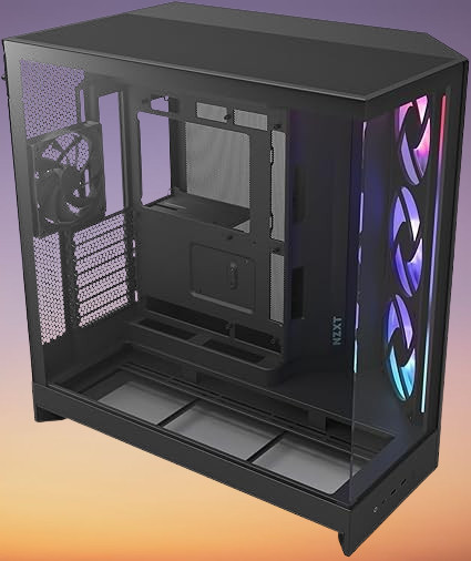 NZXT H9 Flow RGB, 2025, Dual Chamber, ATX Mid-Tower, 420mm Rad, Glass, Black