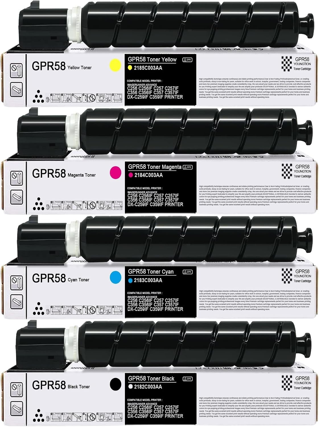GPR-58 GPR58 Toner GPR-58 Toner Cartridge Set 4-Pack High Yield Canon ImageRunne