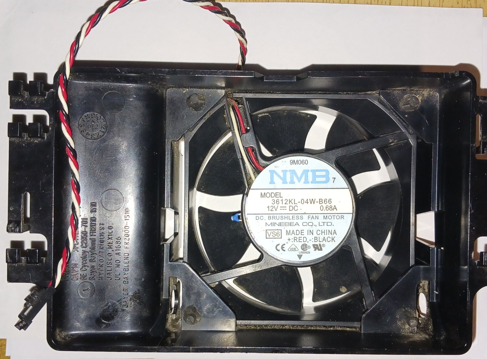 Genuine NMB Minebea Co LTD 3612KL-04W-B66, 12 Volt, 0.56Amps, DC Brushless Fan