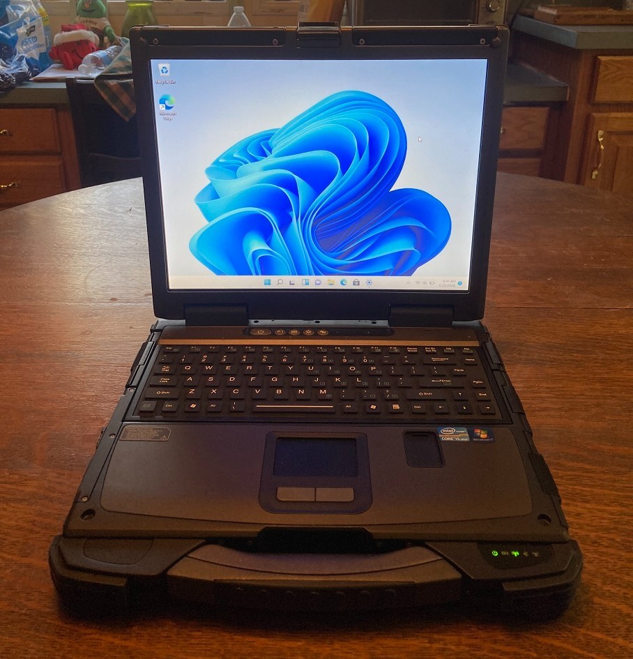 Green Getac Rugged Toughbook Laptop Win 11  i5 2.6ghz 8gb 250gb Battery Touch