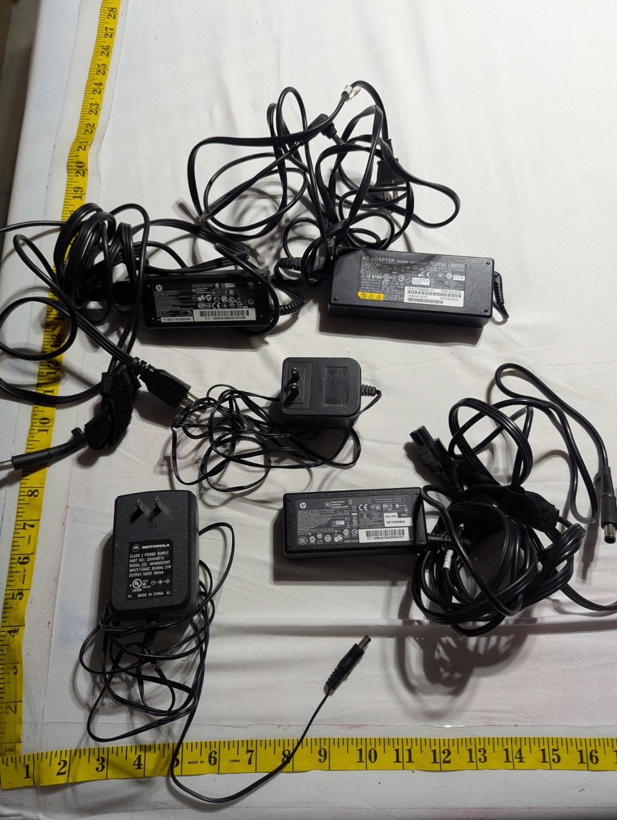 LOT OF 5 Various Genuine Laptop Chargers HP Motorola AC POWER