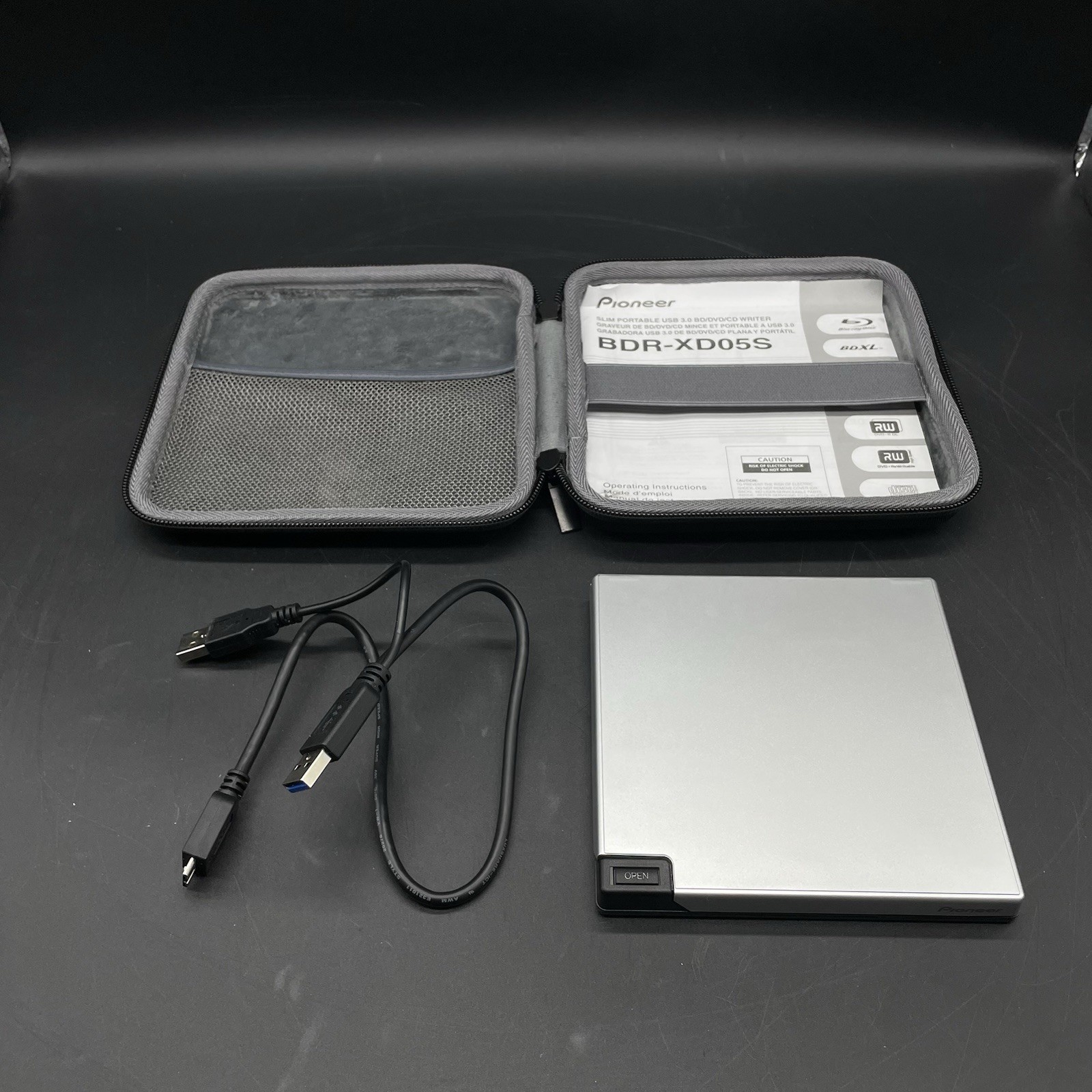 Pioneer BDR-XD05S Portable UBS 3.0 Blu-Ray BD/DVD/CD Writer Slim Drive Pre-owned