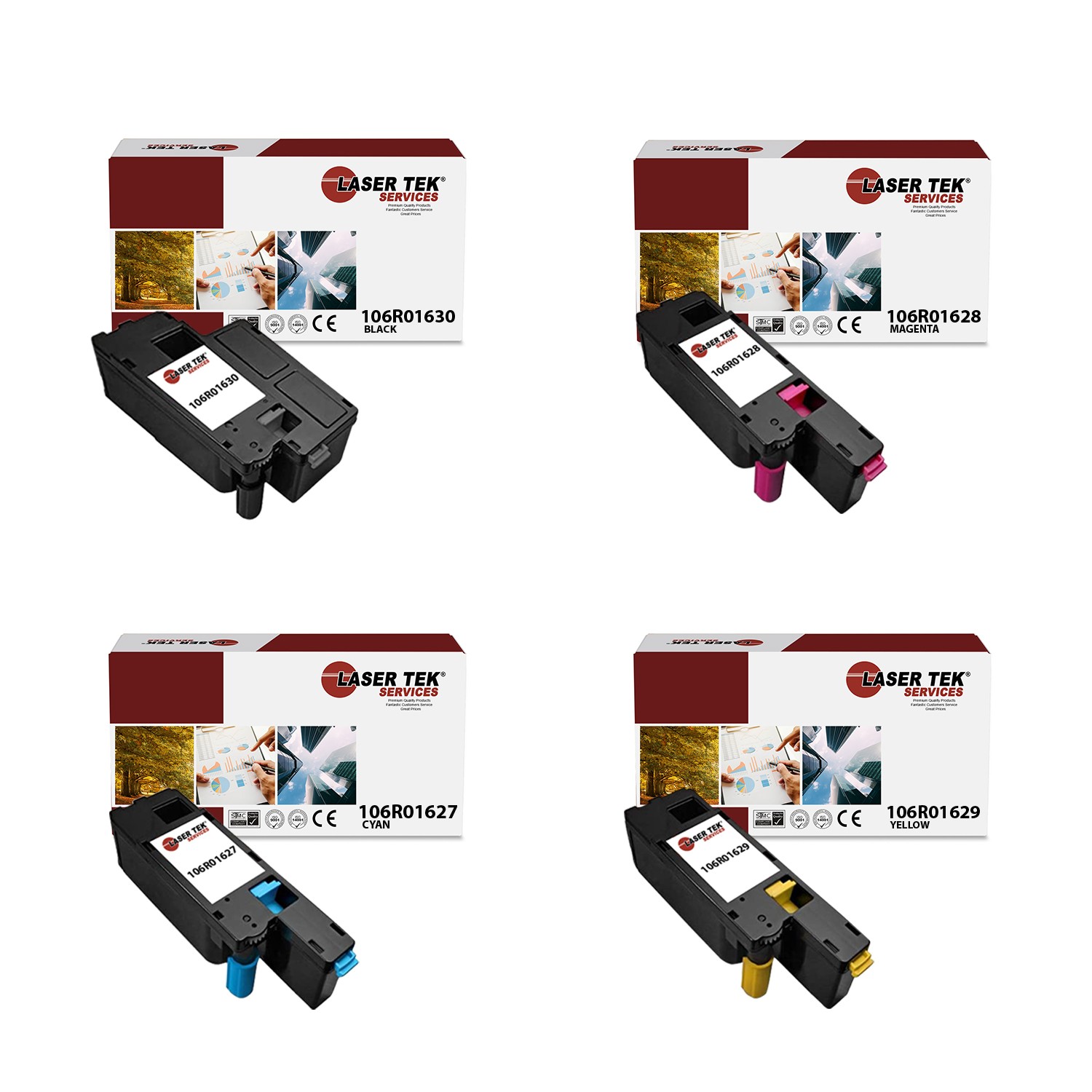 4Pk LTS 6015 BCMY Compatible for Xerox Phaser 6000 6010 6010N Toner Cartridge