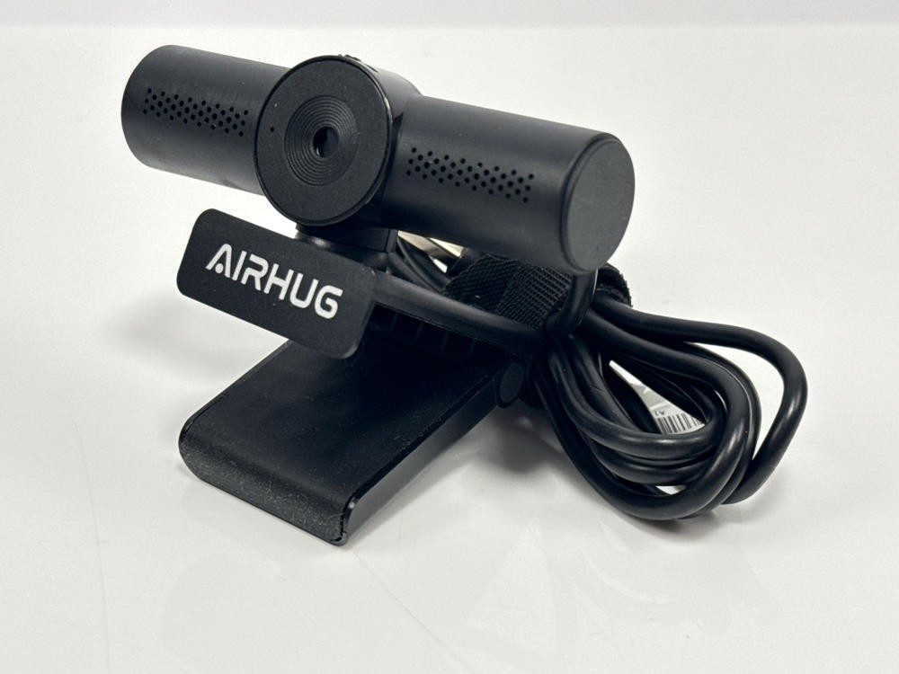 AIRHUG 2K Webcam with Microphones USB Plug and Play Privacy Cover for PC Laptop