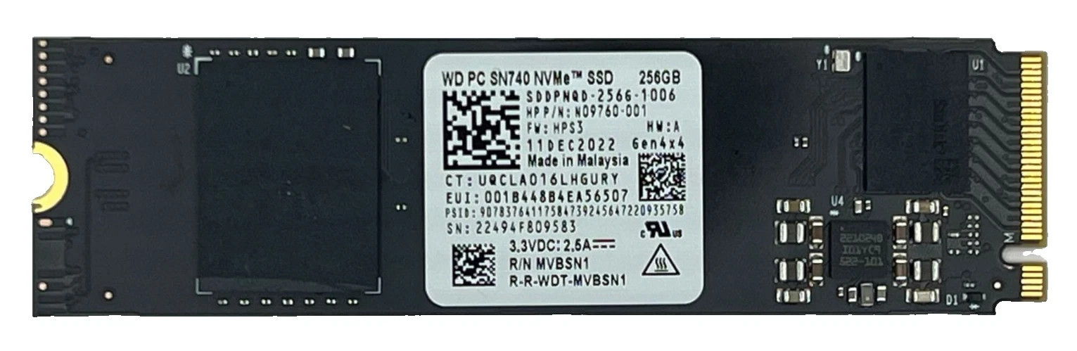 Western Digital PC SN740 256GB M.2 2280 NVMe Internal SSD (SDDPNQD-256G)