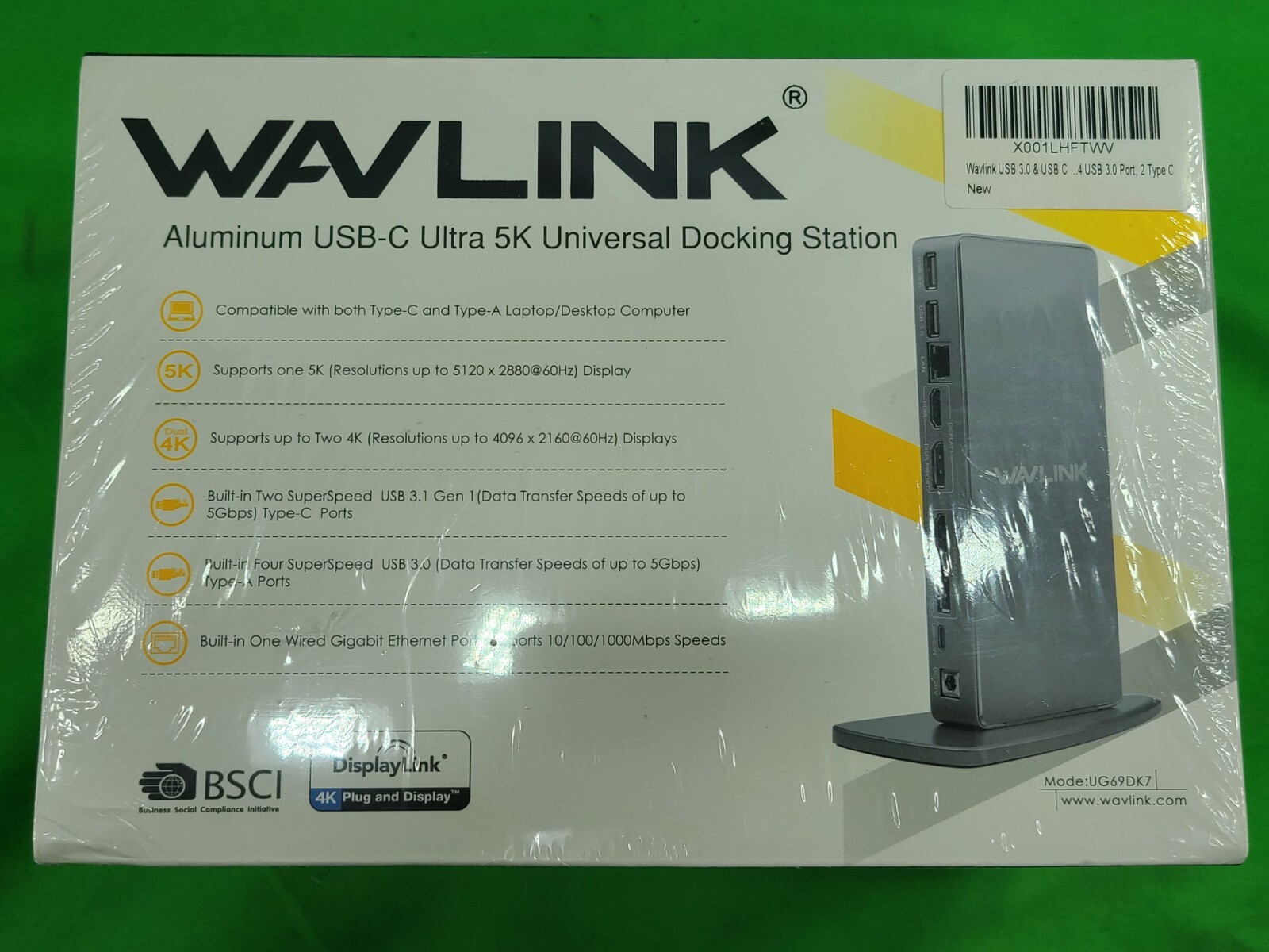 Brand New, Sealed Wavlink WL-UG69DK7 USB-C Dual 4K Universal Docking Station.