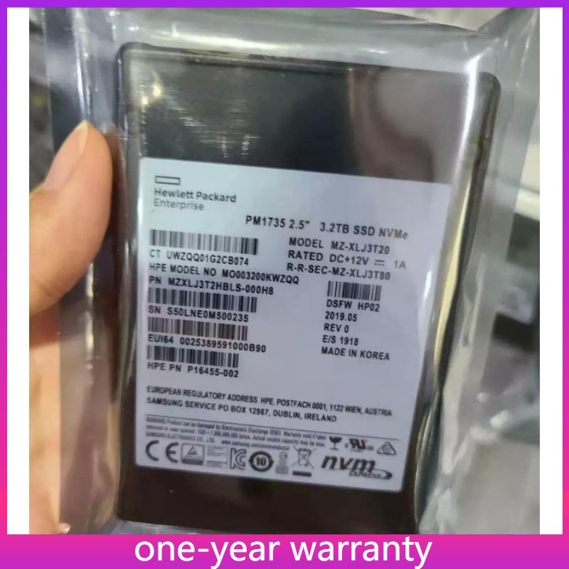  PM1735 MZ-XLR3T20 Samsung 3.2TB SSD HPE U.3 NVME MZXLR3T2HBLS-00AH3 Open box