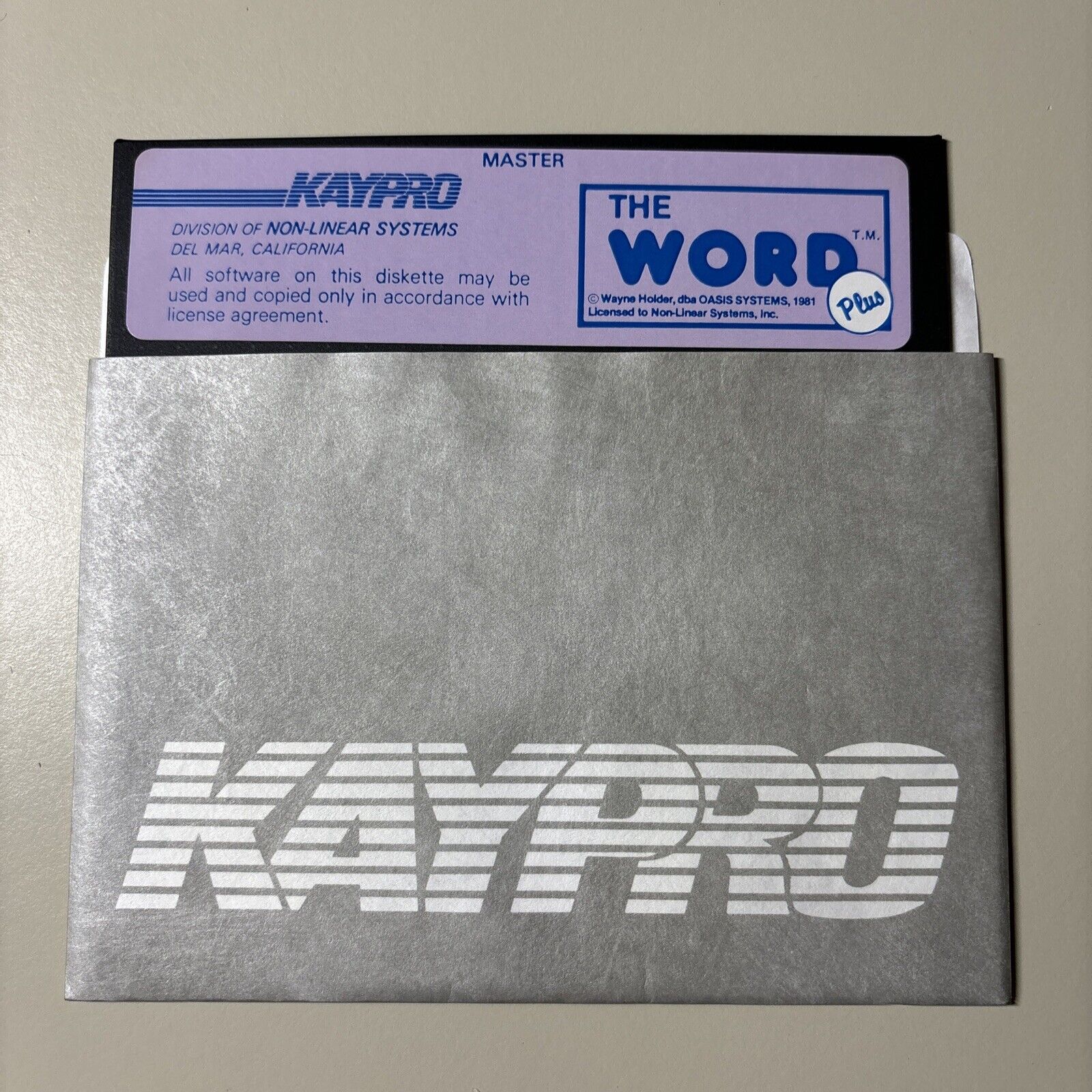 Vintage 1983 KAYPRO THE WORD Plus Software 5.25” Floppy Disk VHTF