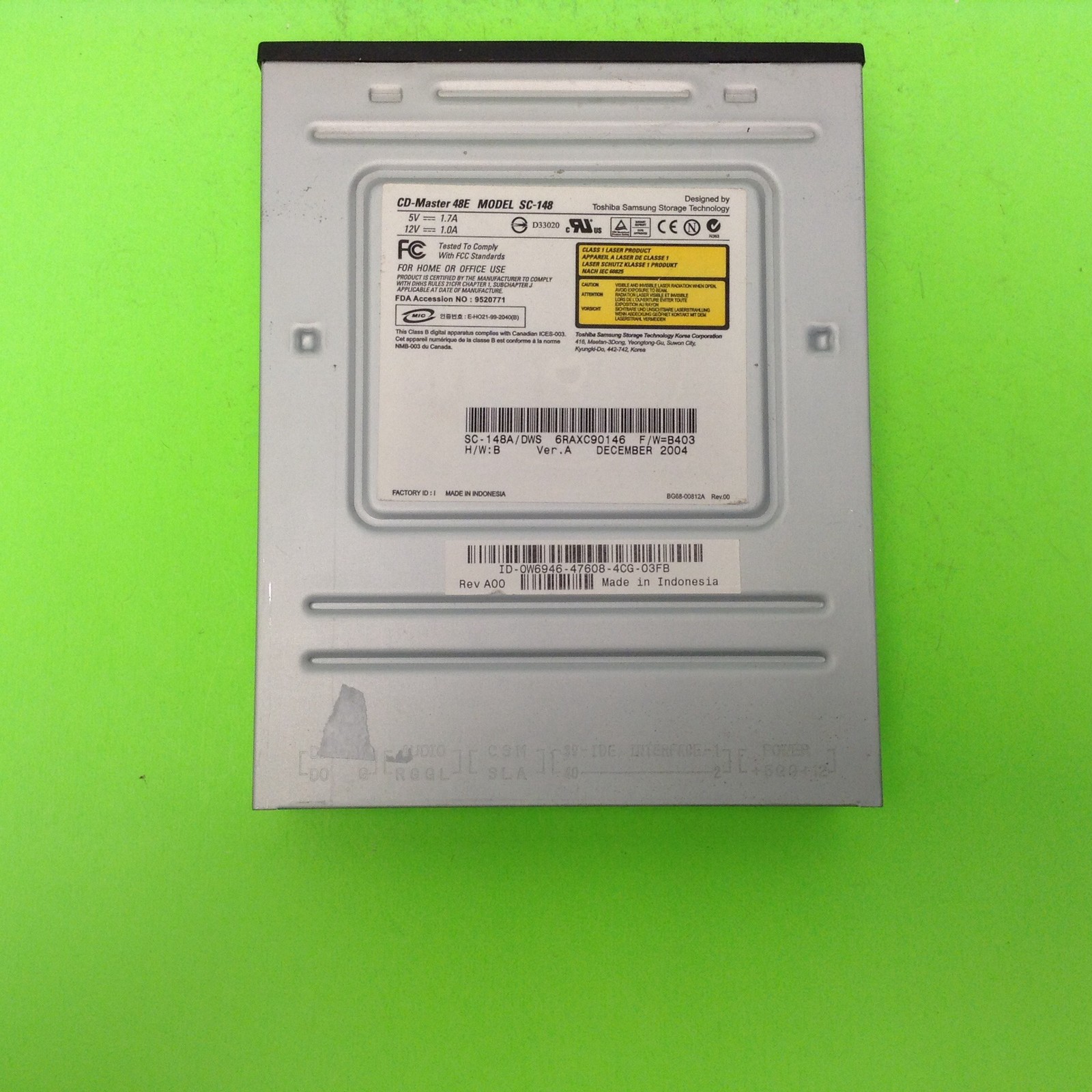 Toshiba Samsung SC-148A CD-MASTER 48E Black Bezel IDE CD Optical Disc Drive