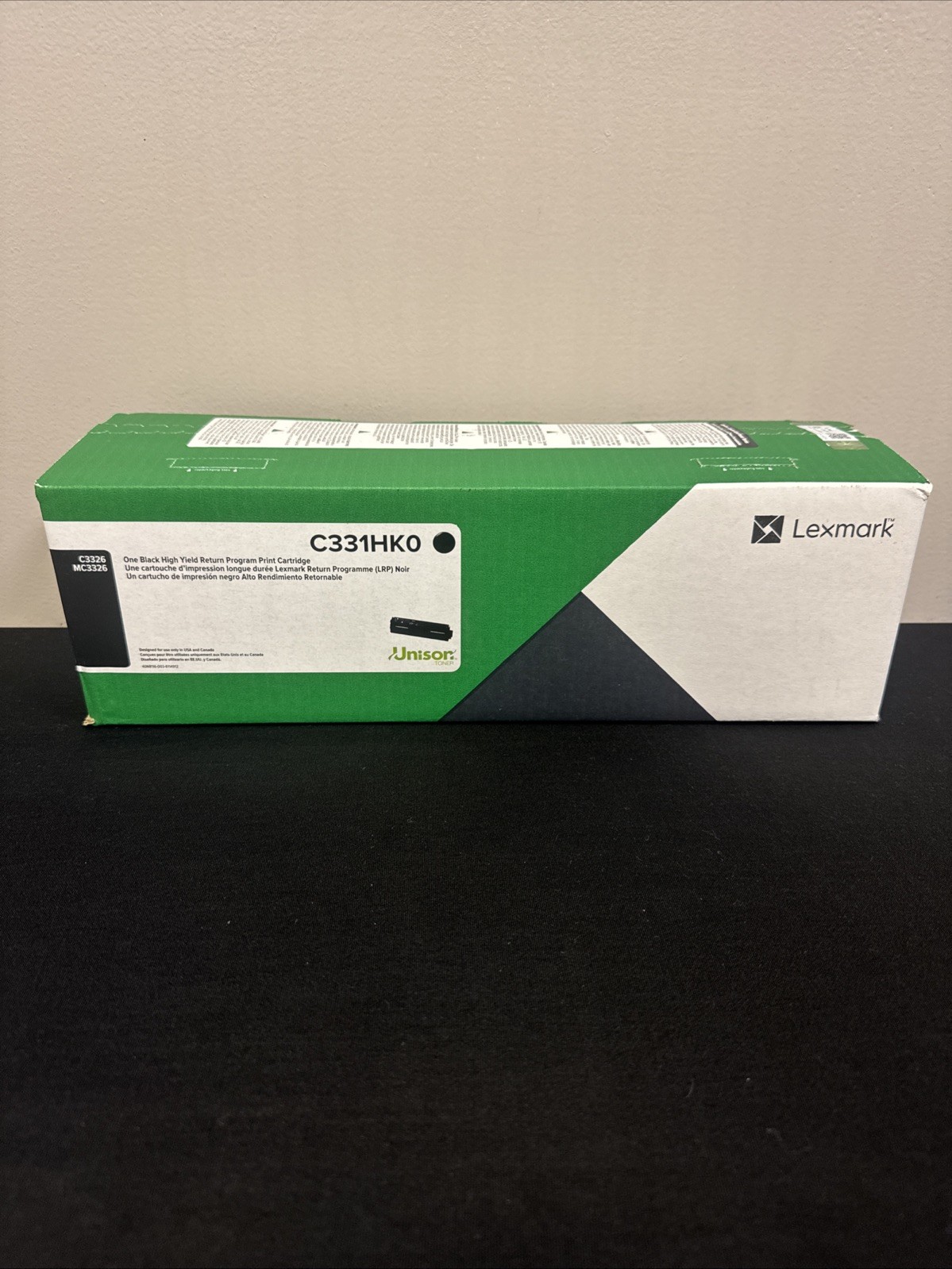 Genuine Lexmark C331HK0 Black Return Program 3000 Page Yield Toner Sealed New