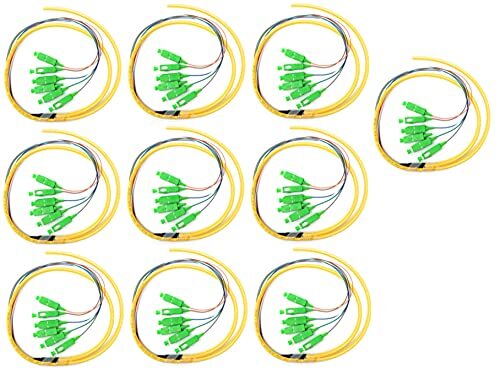6 Strand Singlemode 9/125 SC APC Fiber Pigtail 3M 10 Pack for Splice Fiber Optic