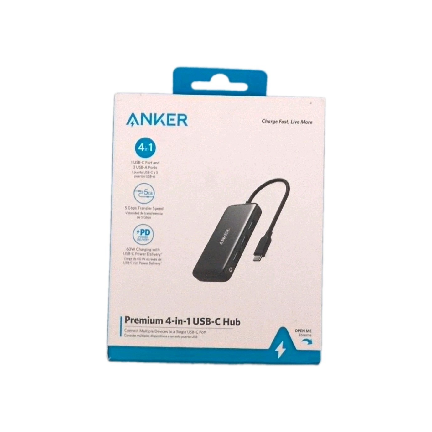 Anker 4-in-1 USB-C Hub 1:4 4x USB 3.0 Ports Portable Powered Black