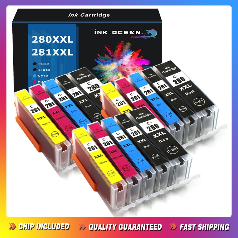 15PK Printer Ink for Canon PGI-280 CLI-281 XXL PIXMA TS8120 TR8620 TS9120 TS9520