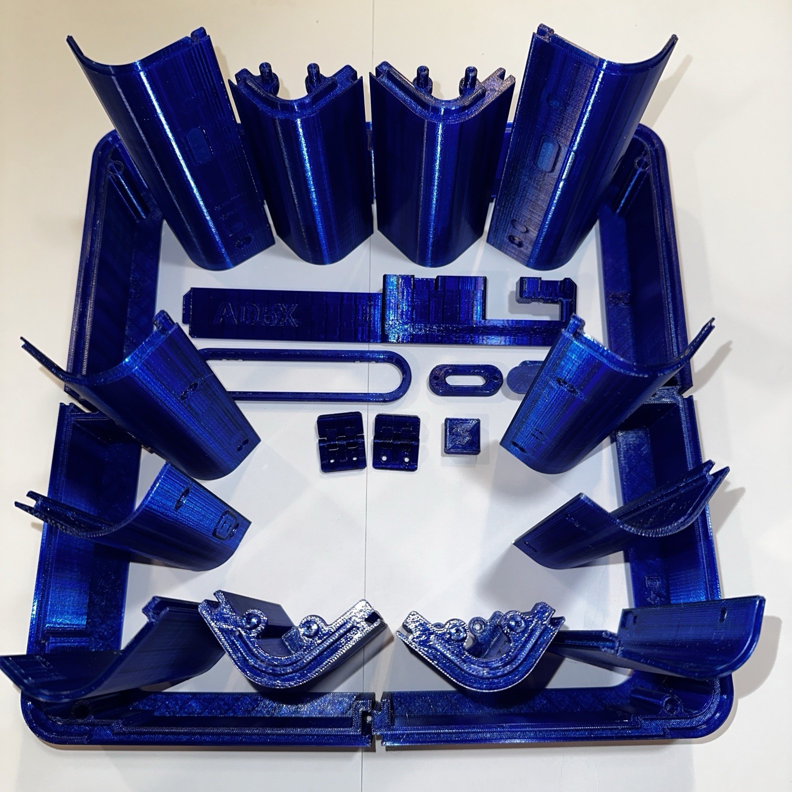 Flashforge ad5x Enclosure Kit Printed Parts Metallic Blue PETG Material.