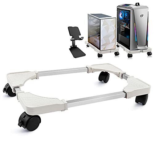 Seloom Computer Tower Stand Desktop Stand Adjustable Mobile CPU Stand with Ro...