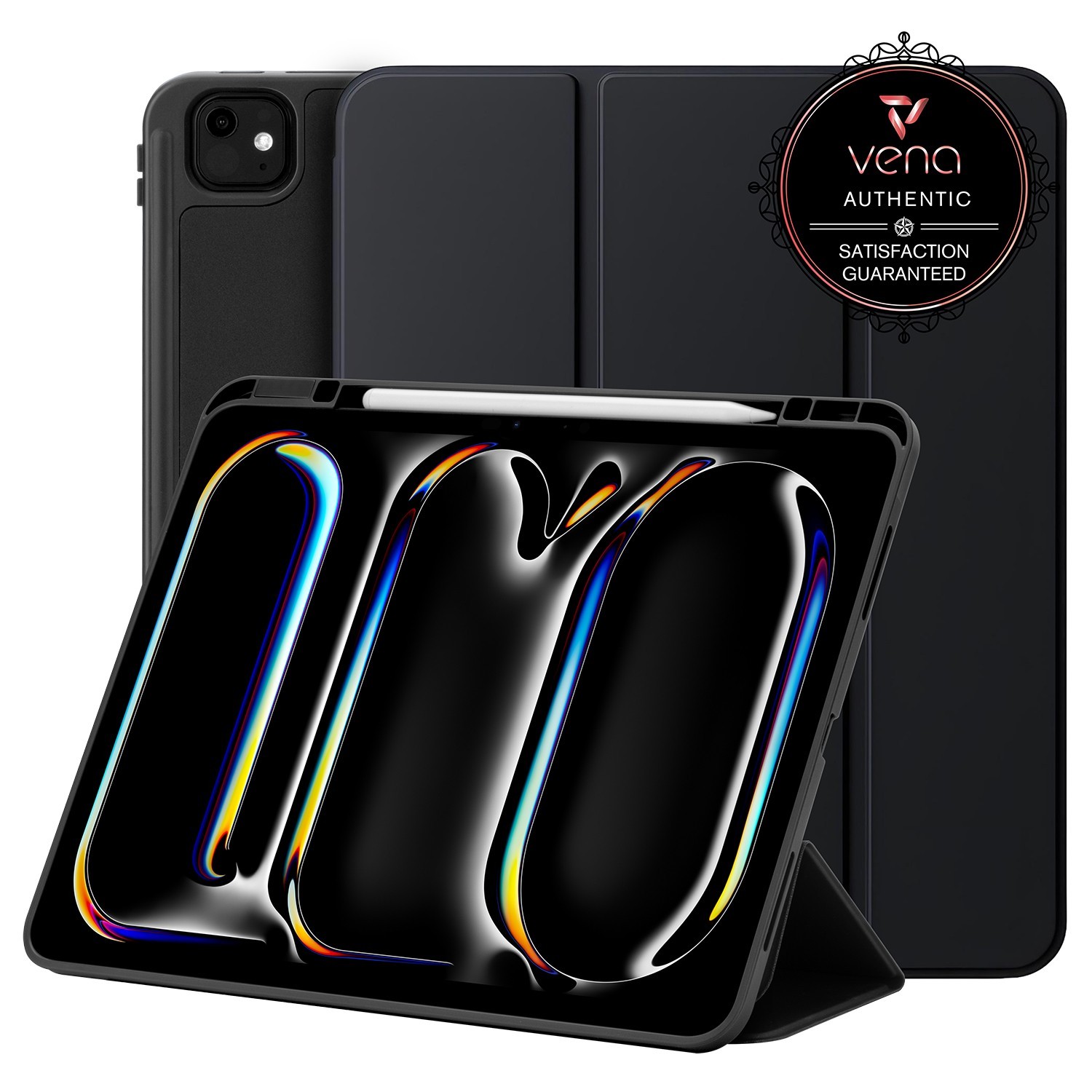 Vena Case For Apple iPad Pro 13 Inch M5 (2025) M4, Pencil Holder Trifold Stand
