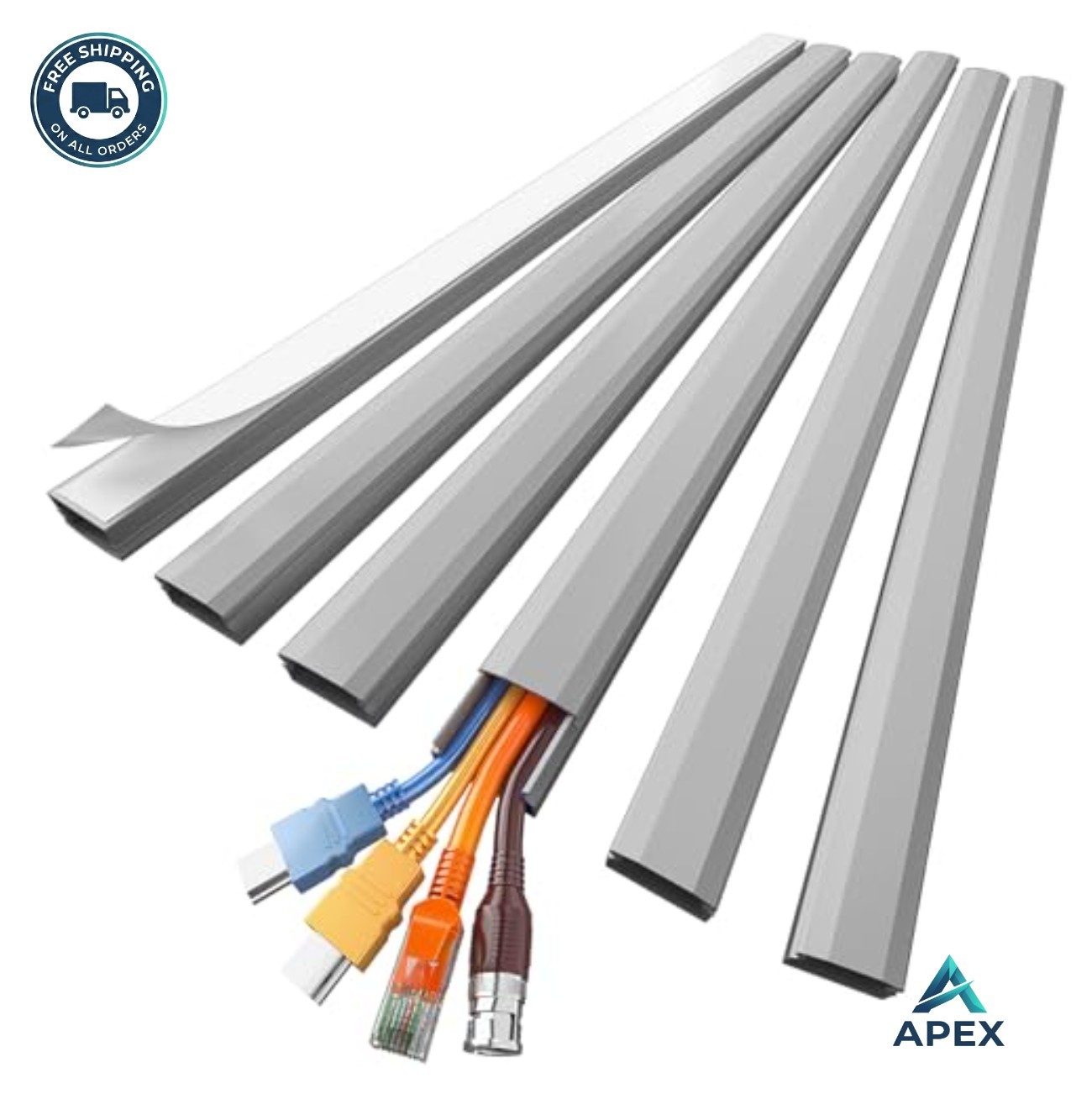 Cord Hider 85 In 1.18 In Wide Grey PVC Cable Raceway for 3-4 Wires on Wall