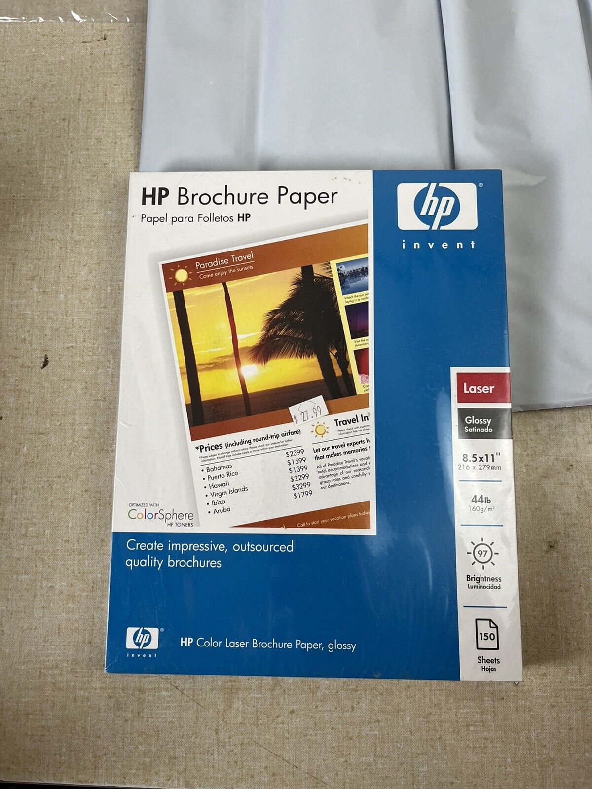 HP Brochure Paper Laser 150 Glossy Sheets 8.5x11