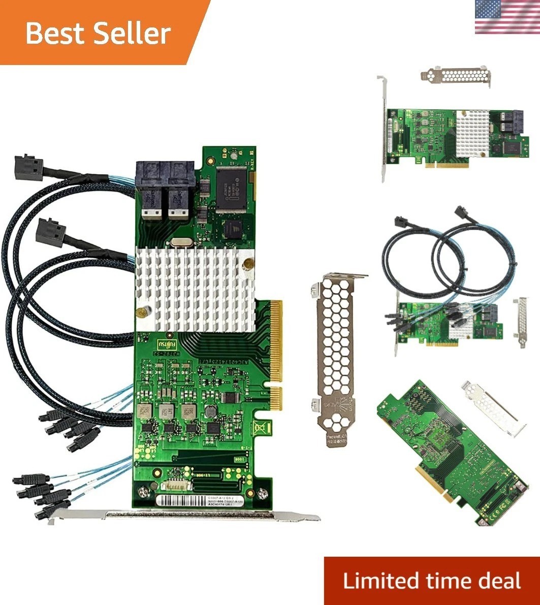 PCIe 3.0 x8 SAS HBA Card Compatible with LSI 9211-8i & 9300-8i, 12Gbps