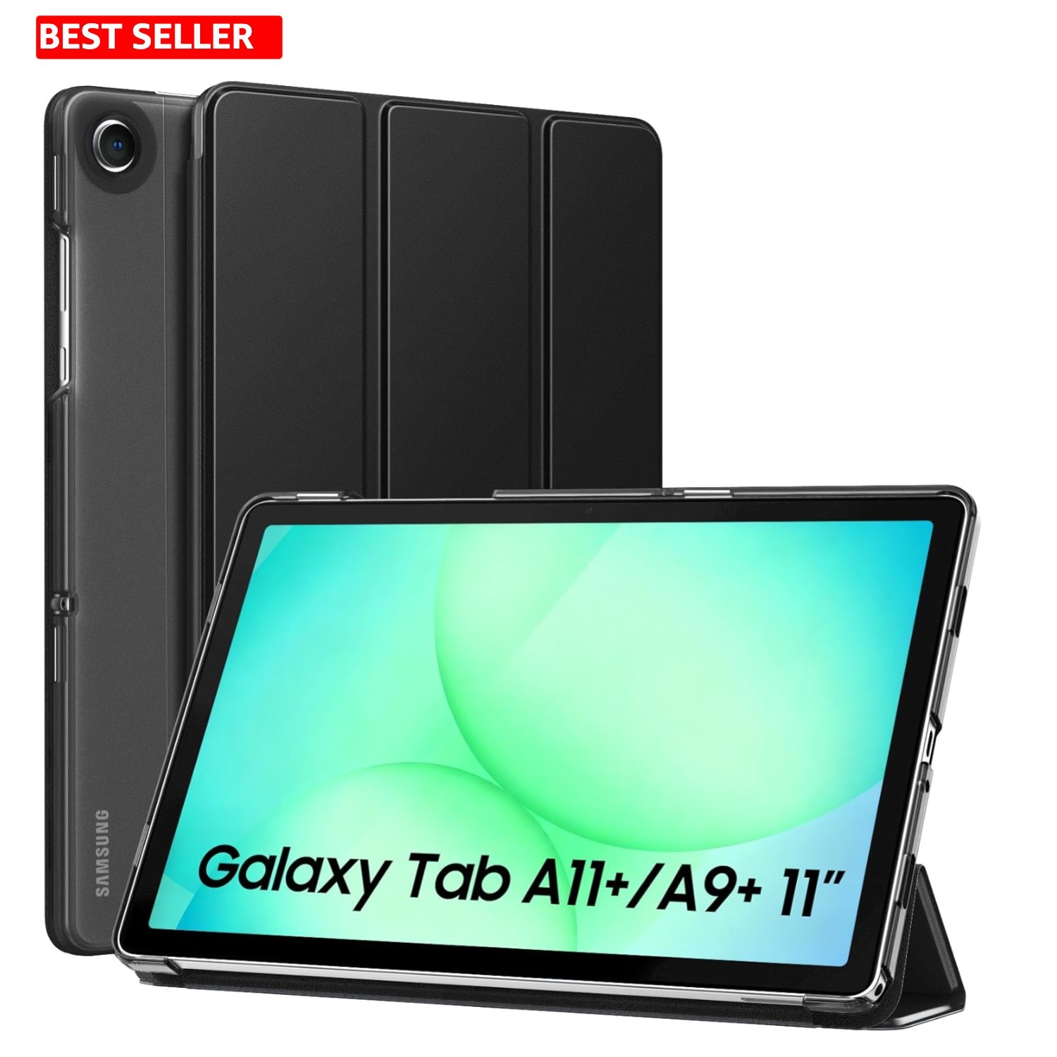 Tablet Case Slim Fit 11 In Black Protective Corner Cover Kickstand Design