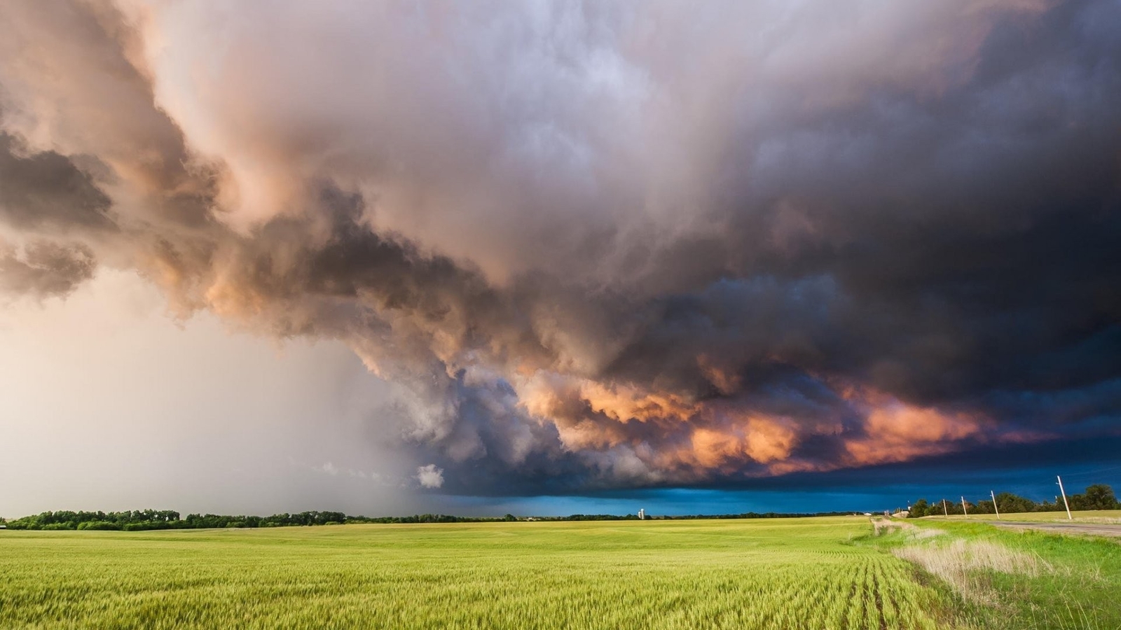 Landscape storm clouds field skyscape nature sky Custom Gaming Mat Desk