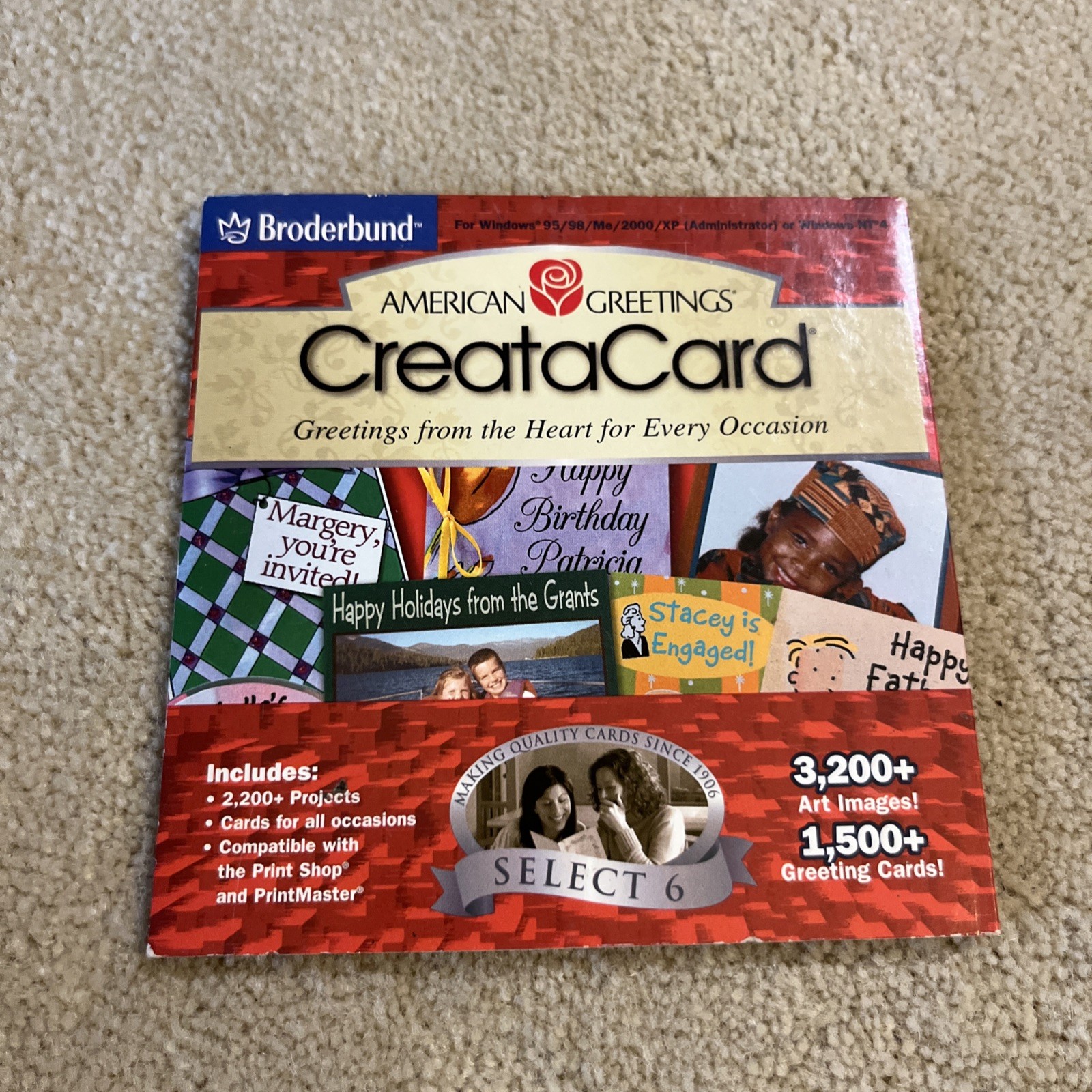 Vintage American Greetings CreataCard Select 6 CD Windows 95 98 XP Card Maker