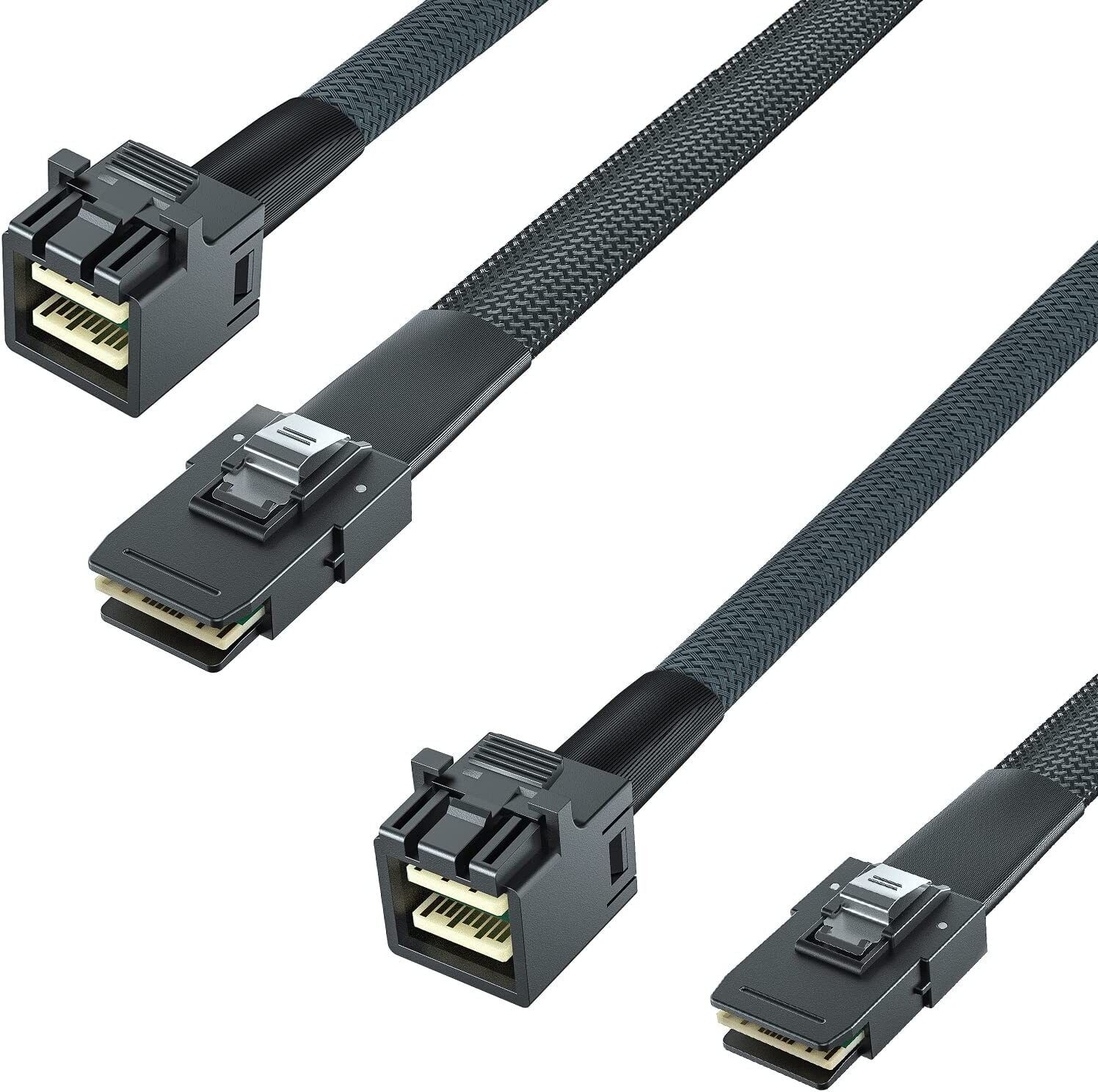 2 Packs 6G Internal Mini SAS Cable HD SFF-8643 to SFF-8087 SAS 2.1 RoHS 0.5~1M