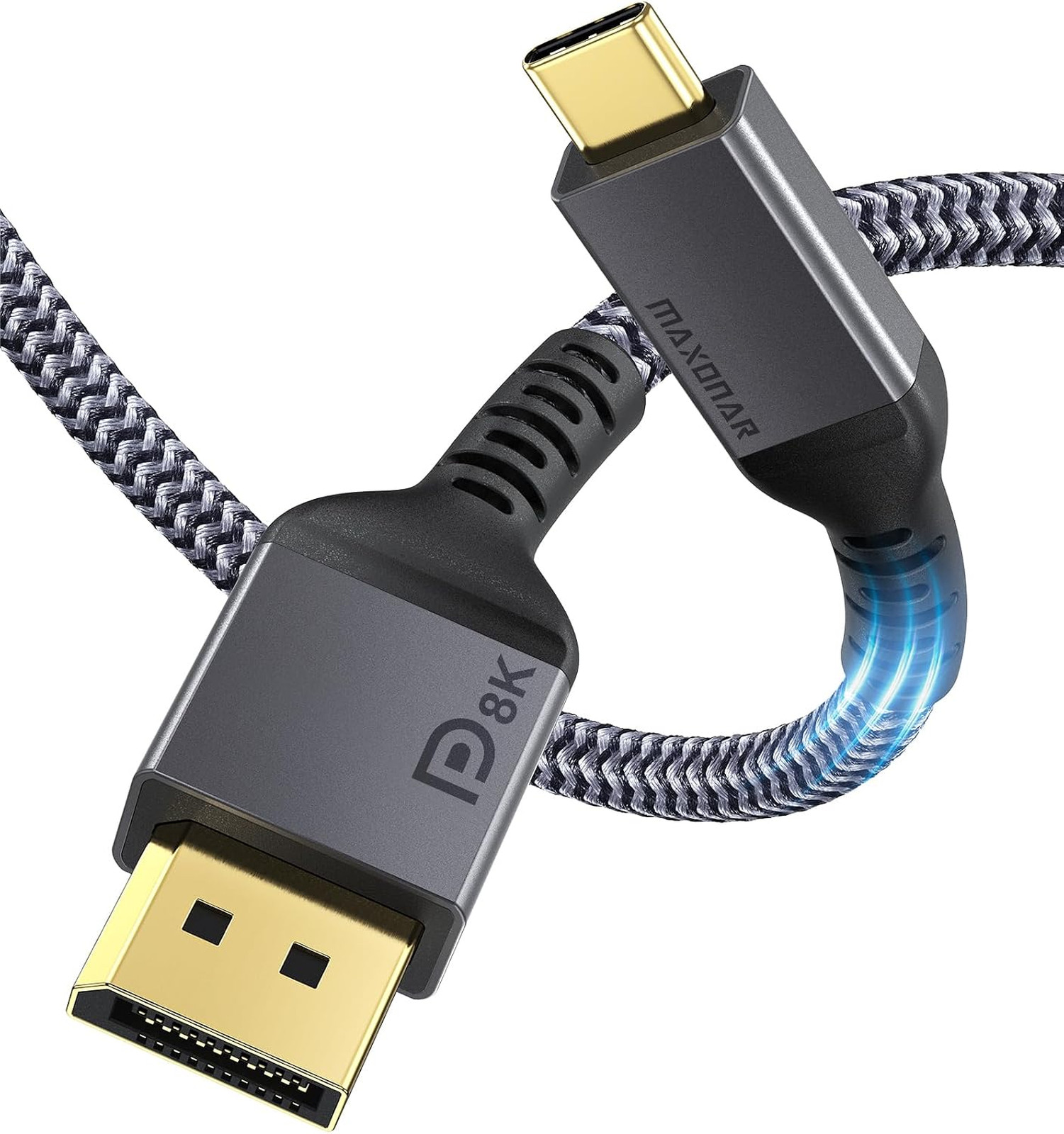 VESA Certified USB C to DisplayPort 1.4 Cable 8K 60Hz 4K 144Hz Nylon Build 6.6FT
