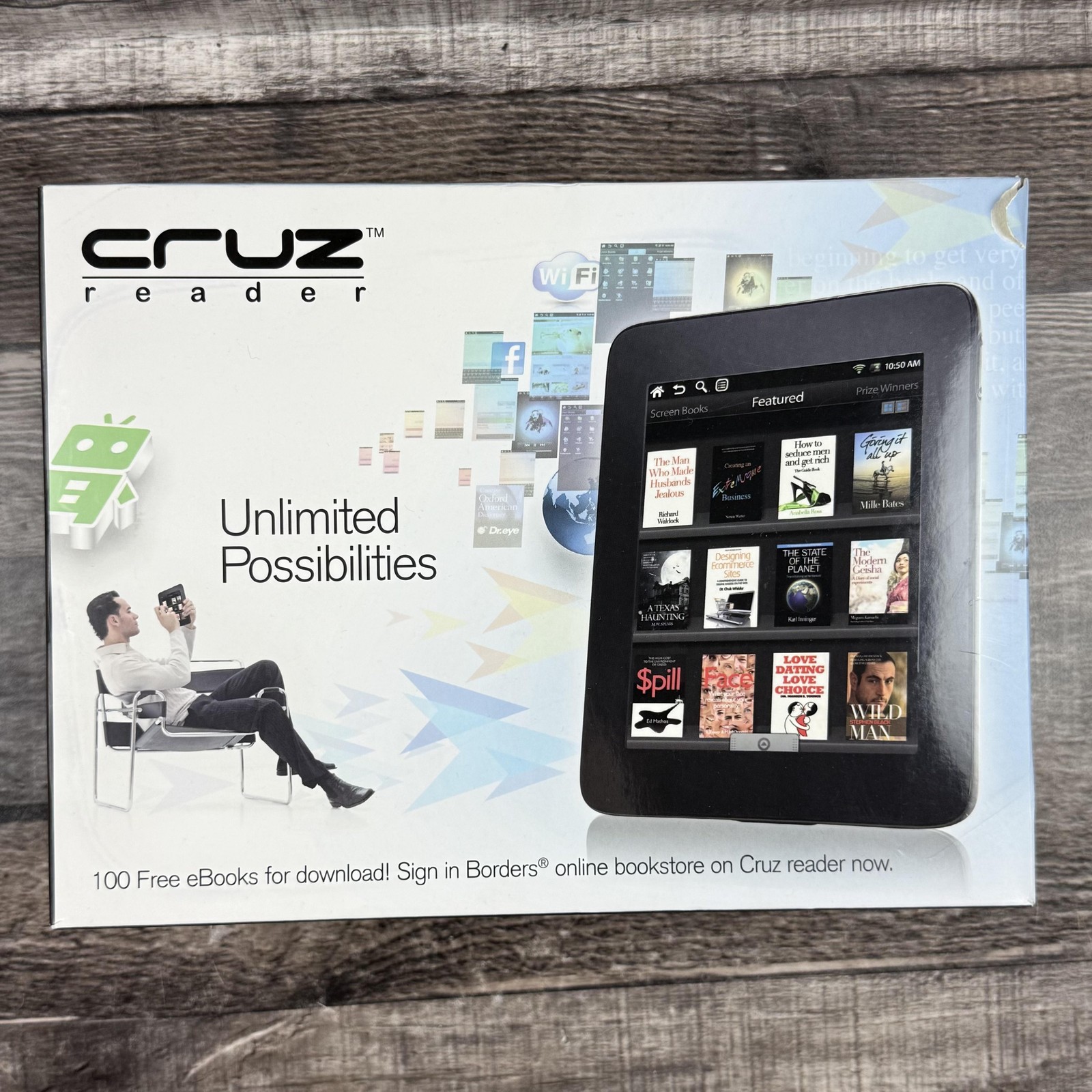 Velocity Micro Cruz Reader R101 7in Android WiFi 4GB Black Touchscreen EBook