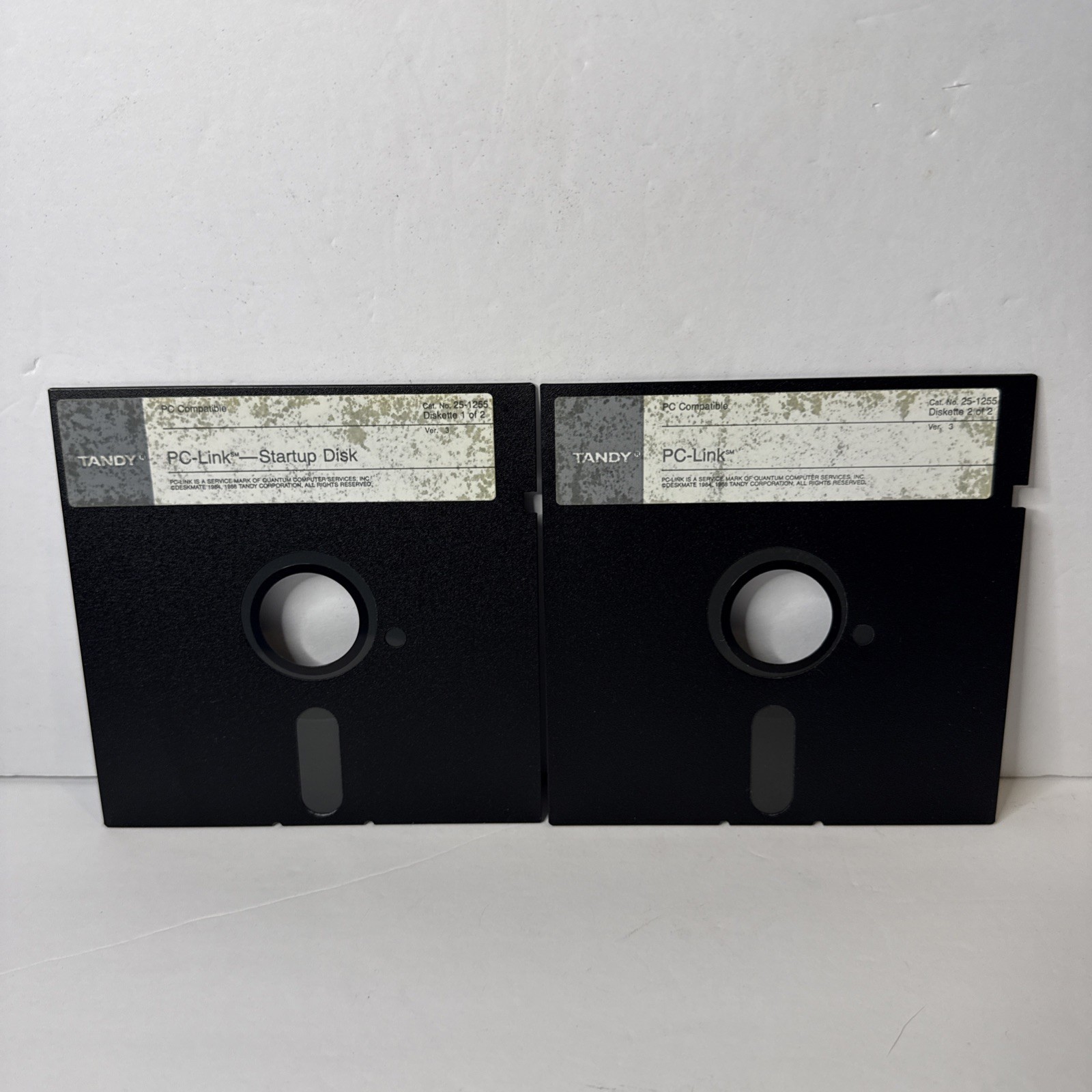 Vintage Tandy PC Link Statup Disks 1 & 2 Cat. No. 25-1255