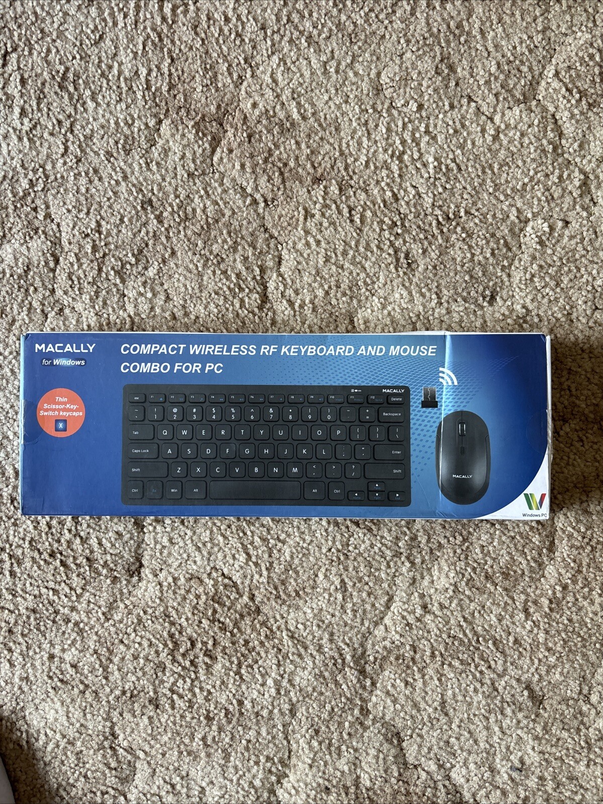 Macally Small Wireless Keyboard and Mouse Combo for PC (black)