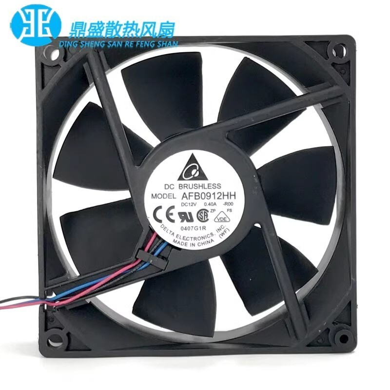 Delta AFB0912HH 9025 DC 12V 0.40A 9CM 3-Wire Dual Ball Cooling Fan