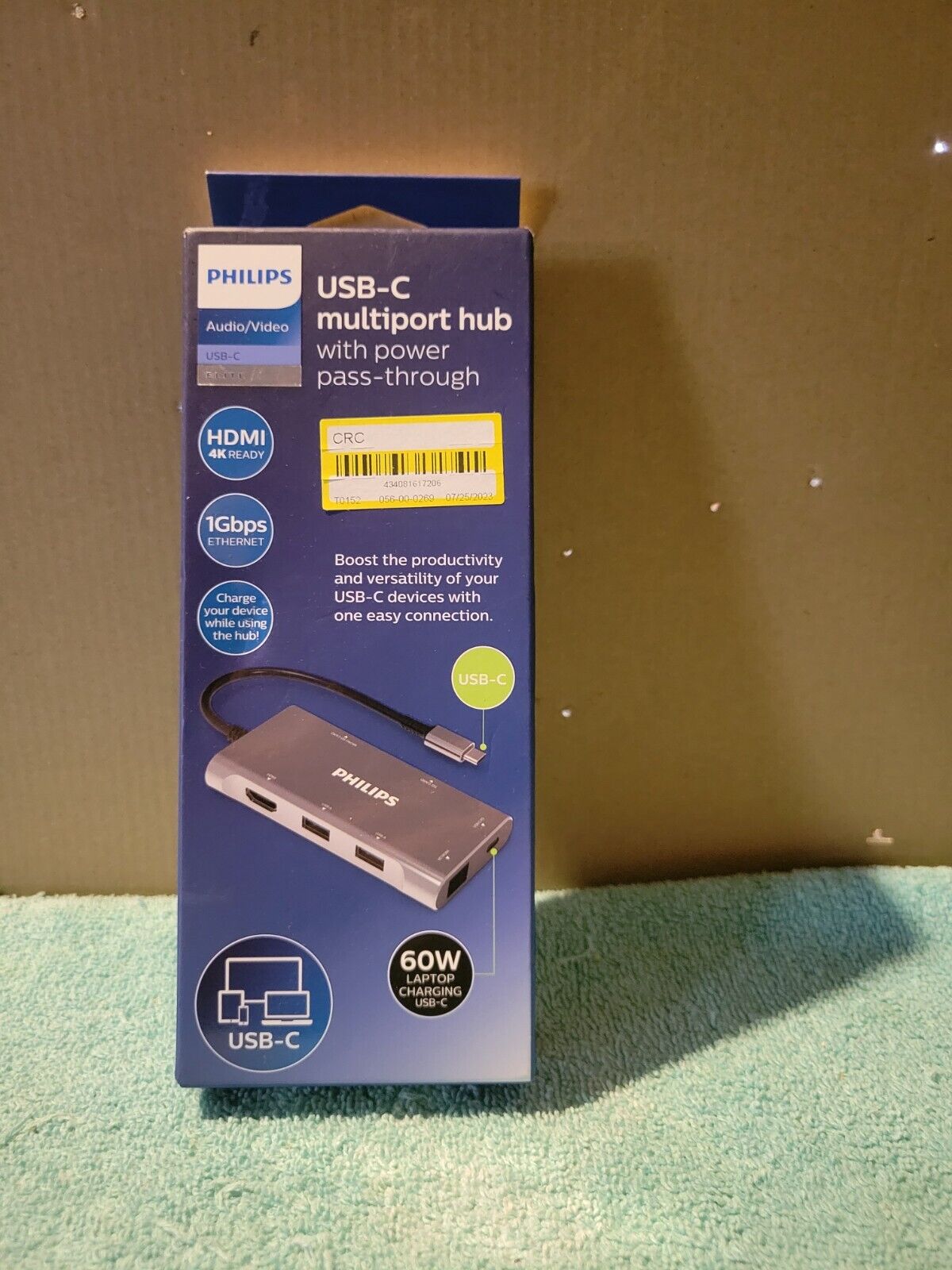 Philips Audio/Video 60W Laptop Charging Port to USB Type-C Multiport Hub