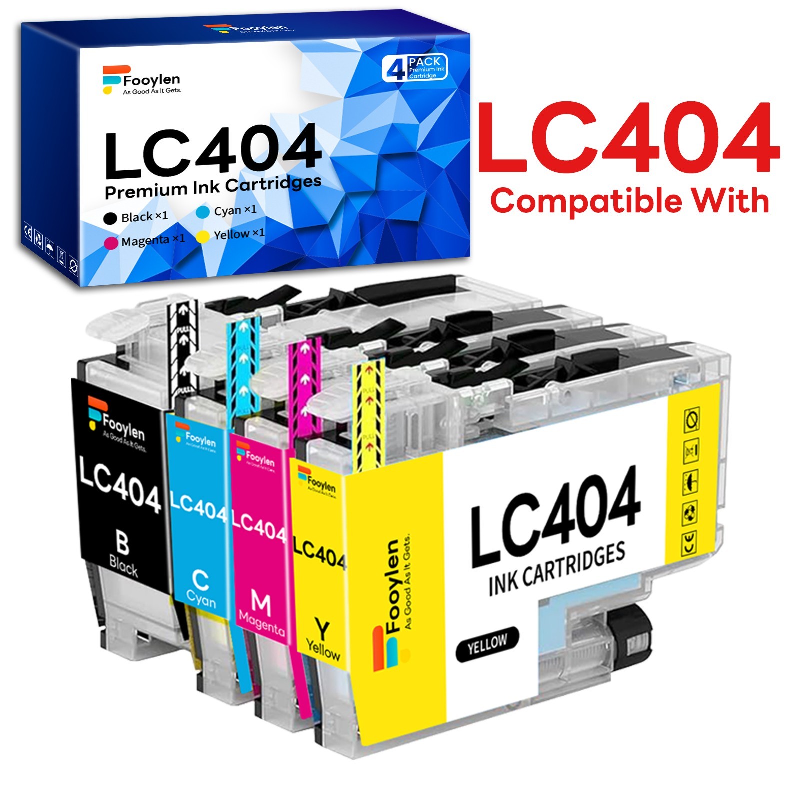 4PK LC-404 LC404 Ink Cartridges for Brother MFC-J1205W MFC-J1215W MFC J1205W XL
