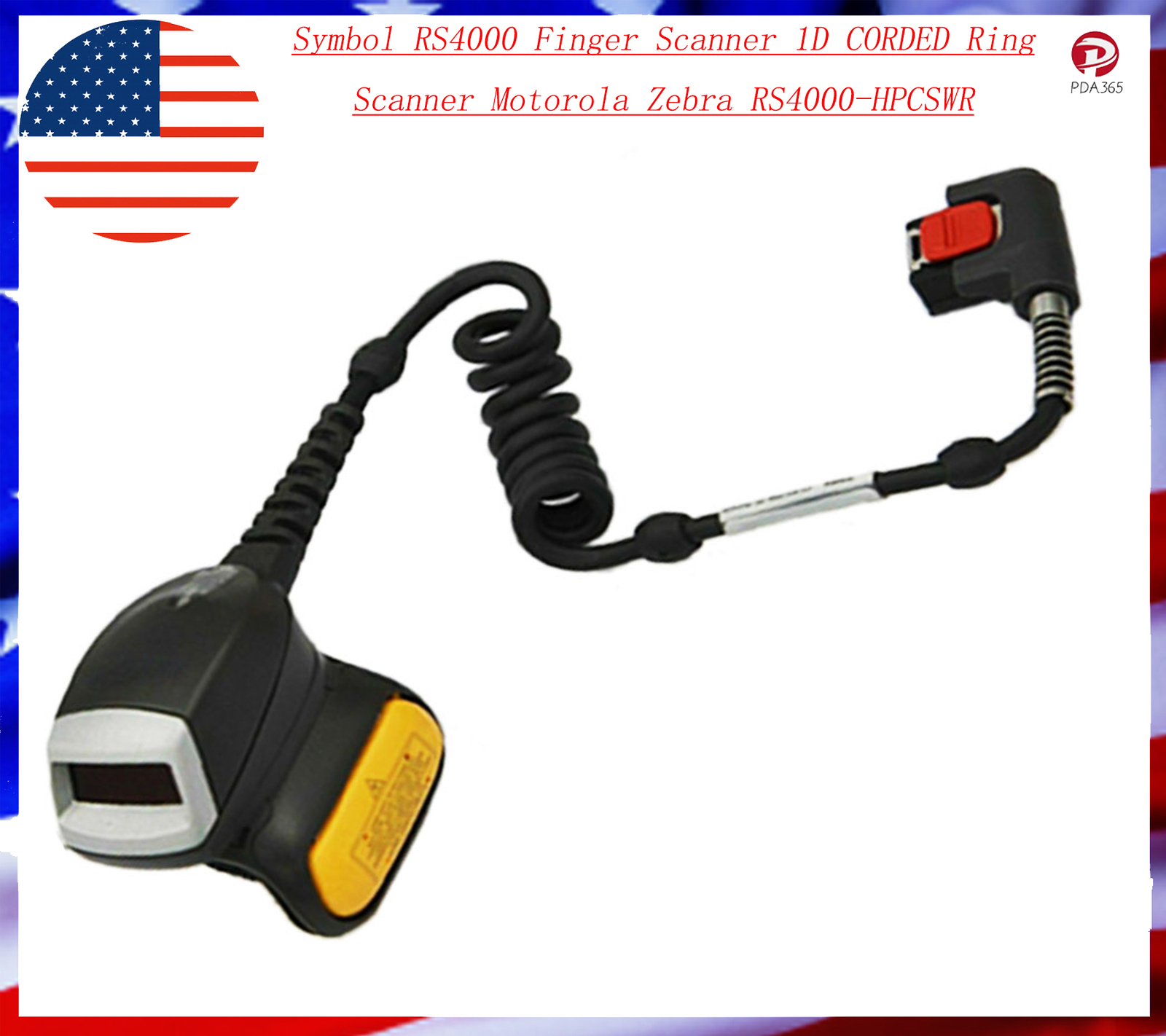 For Symbol RS4000 Finger 1D CORDED Ring Scanner For  Zebra RS4000-HPCSWR