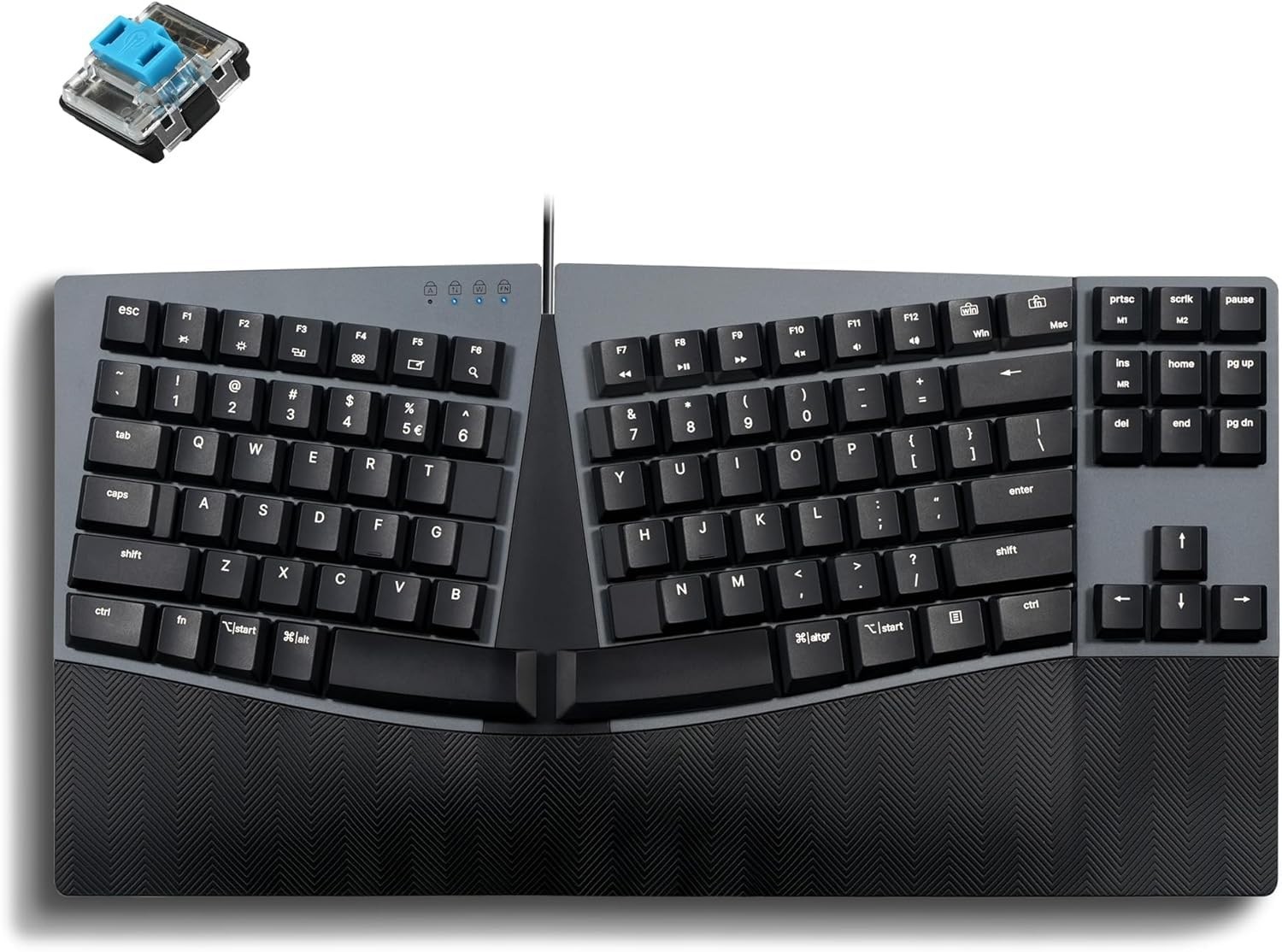 Perixx PERIBOARD-335BL Wired Ergonomic Mechanical Compact Keyboard Low-Profile