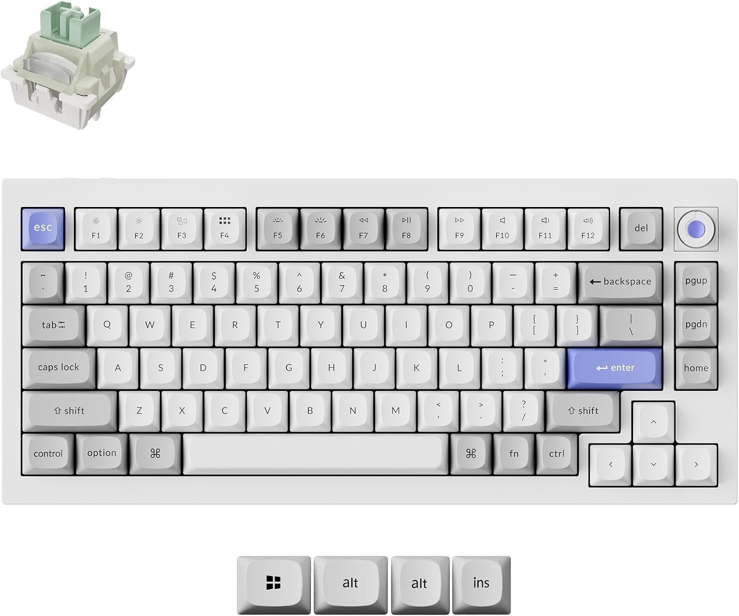 Keychron Q1 HE 8K Polling Rate Magnetic Switch Wired Keyboard White New