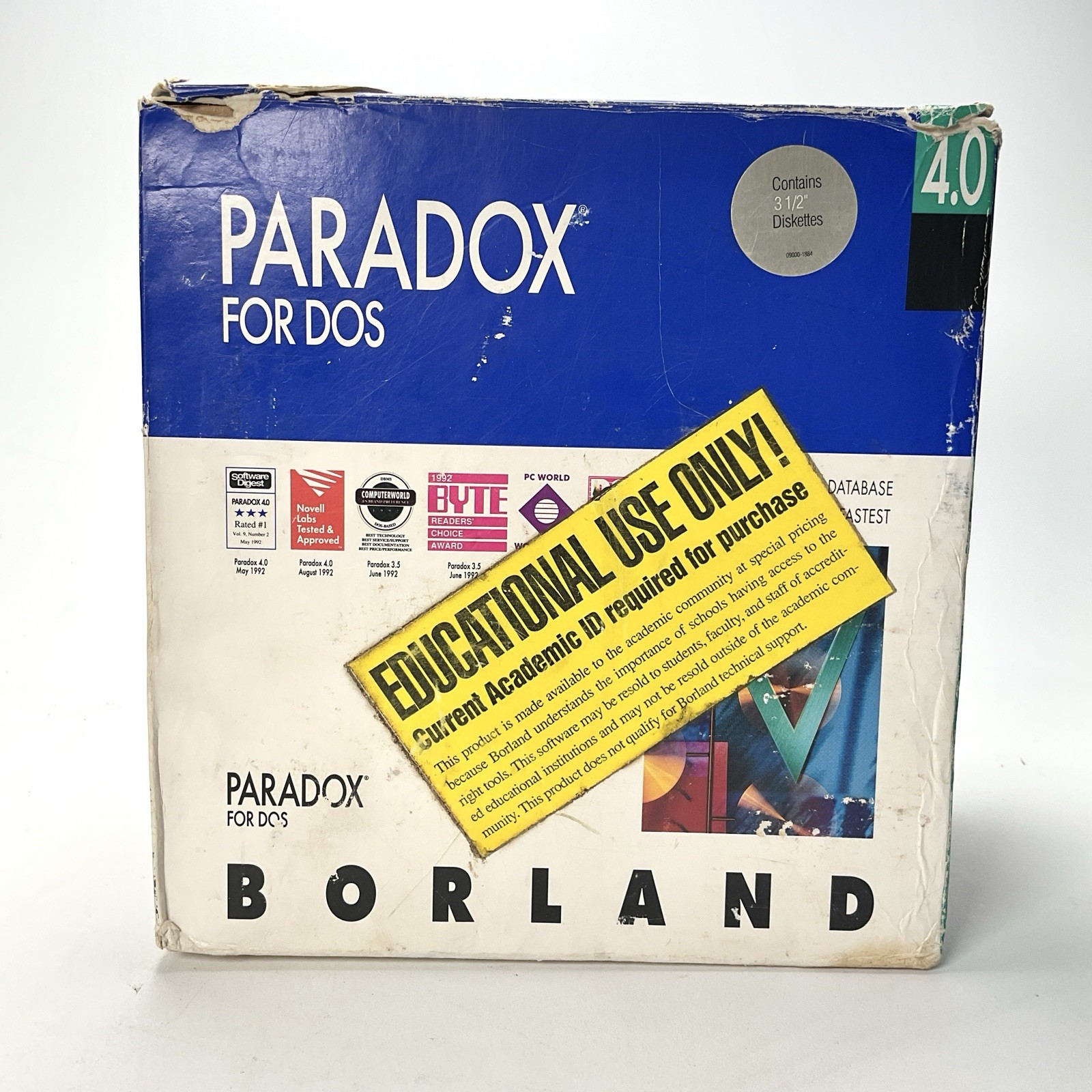 Borland Paradox For DOS Version 4.0 3 1/2” Diskettes Vintage Computing 