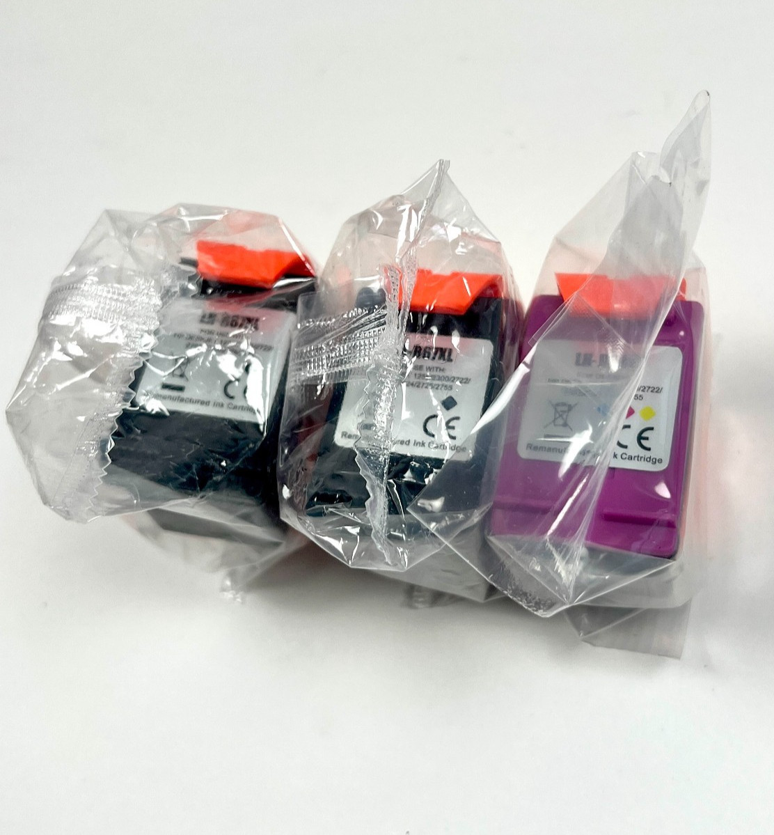 3-Pack -  Replacement  HP 67XL High-Yield Ink Cartridge (2 Black, 1 Tri-Color)